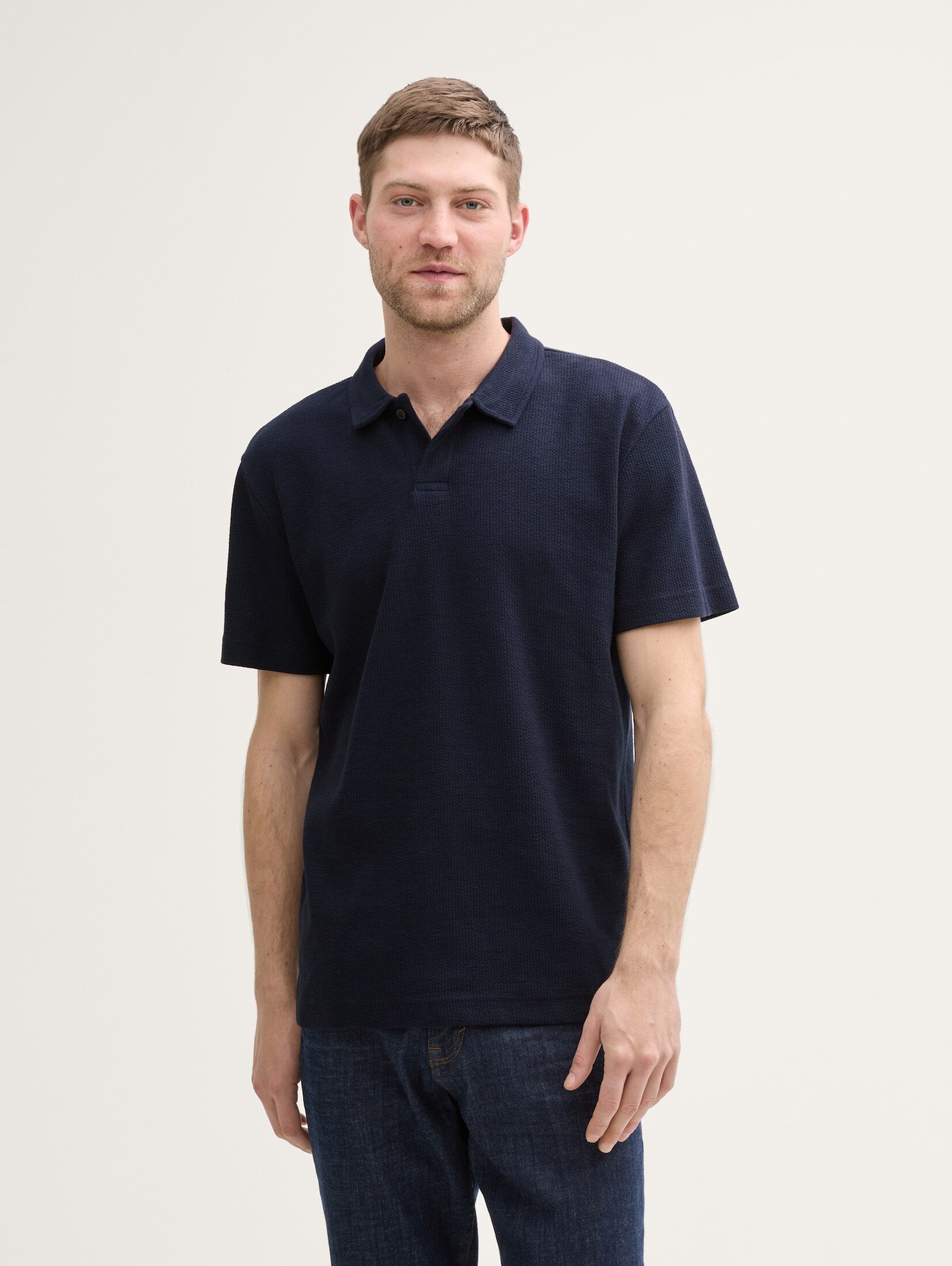 TOM TAILOR Poloshirt Ripp Poloshirt mit günstig online kaufen