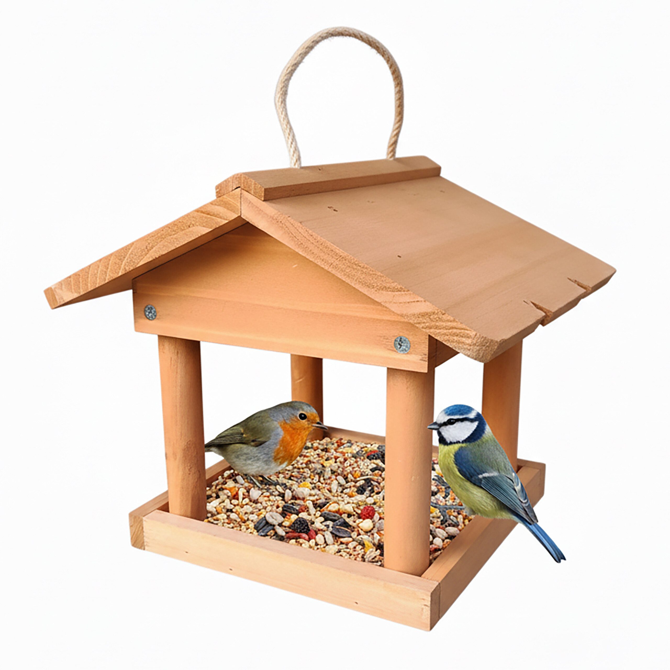 relaxdays Vogelhaus Vogelfutterhaus zum Aufhängen, orange günstig online kaufen