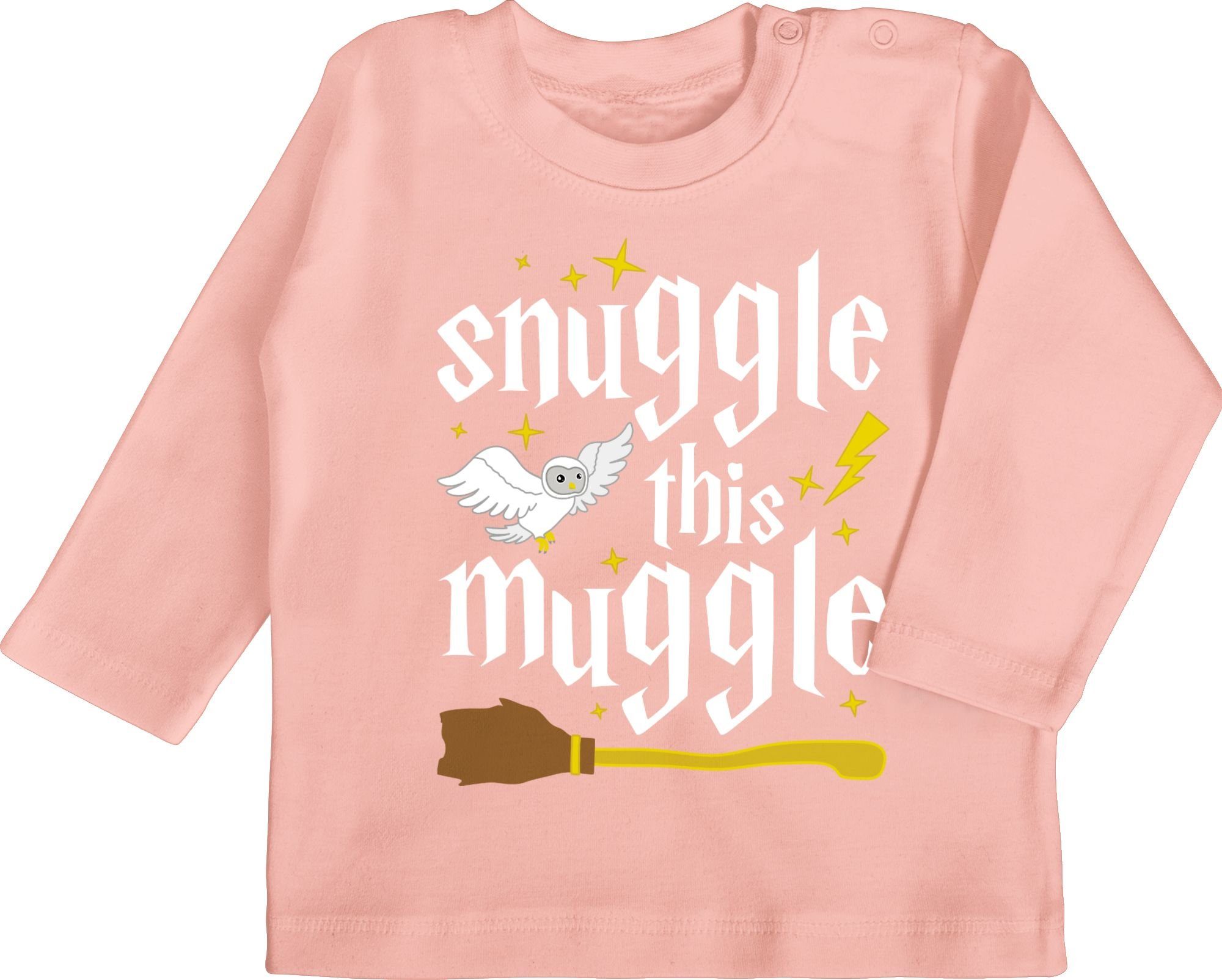 Shirtracer T-Shirt Snuggle Babyrosa Strampler Harry Junge Baby Mädchen 1 This & Muggle