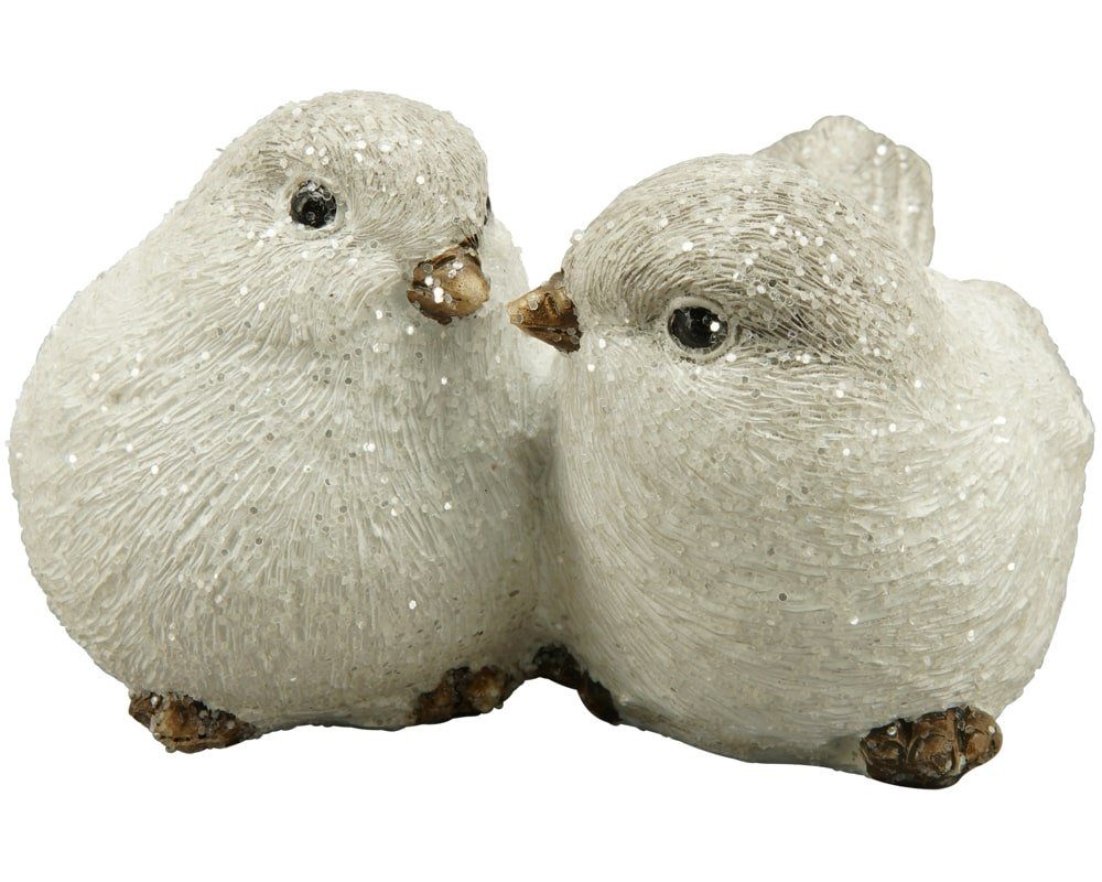 matches21 HOME & HOBBY Dekofigur Dekofigur Vögel Vogelpaar Aufsteller braun weiß 9x7,5x5,5 cm (1 St)