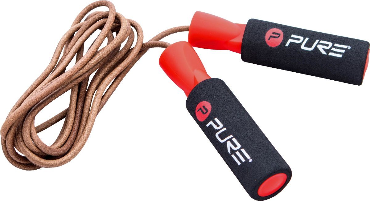 Pure 2 Improve Springseil FITNESS, aus Leder, 2,75m lang, rot/schwarz