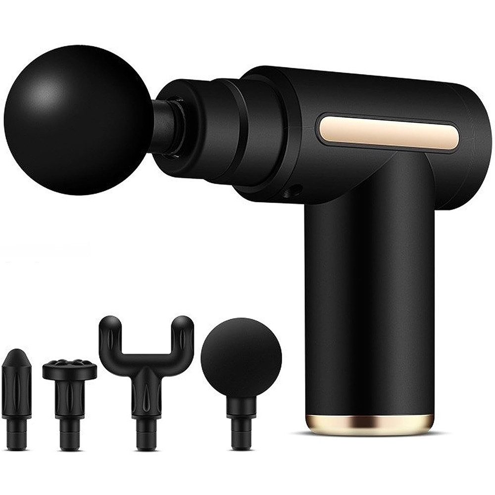 TUWENA Massagepistole Massagepistole Mini, Muskel Massagegerät Ultra Leise Handmassagegeräte, Tragbar 45DB Ultra Leise mit 6 Geschwindigkeiten, 4 Massageköpfen