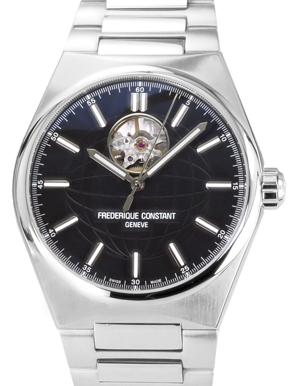 Frederique Constant Luxusuhr Swiss Made Herren Uhr Automatik Highlife Heart Beat FC-310B4NH6B Highlife Heart Beat, Heart Beat Öffnung auf der 12, zusätzliches Kautschuckband