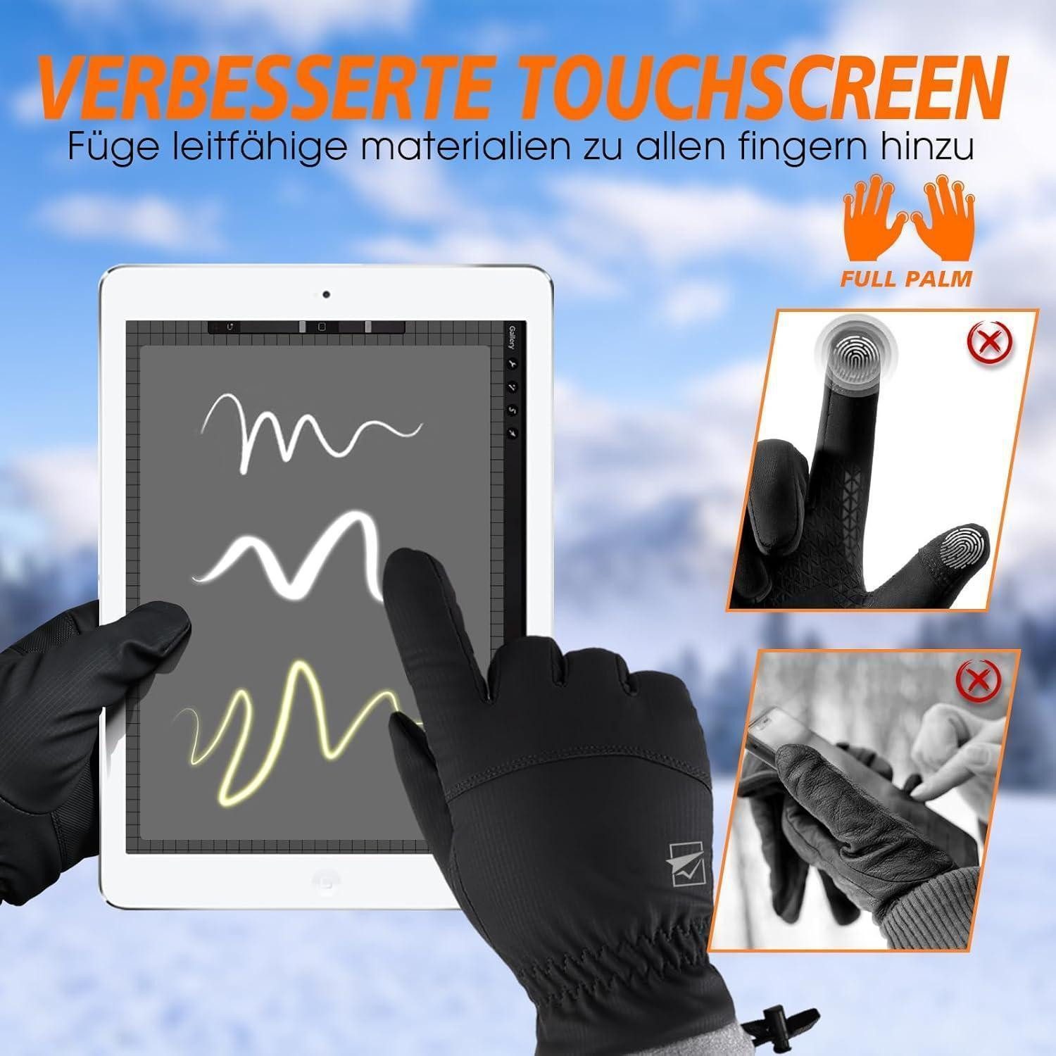 LuxusKollektion Skihandschuhe Winterhandschuhe wasserdichte Skihandschuhe Touchscreen Herren Damen