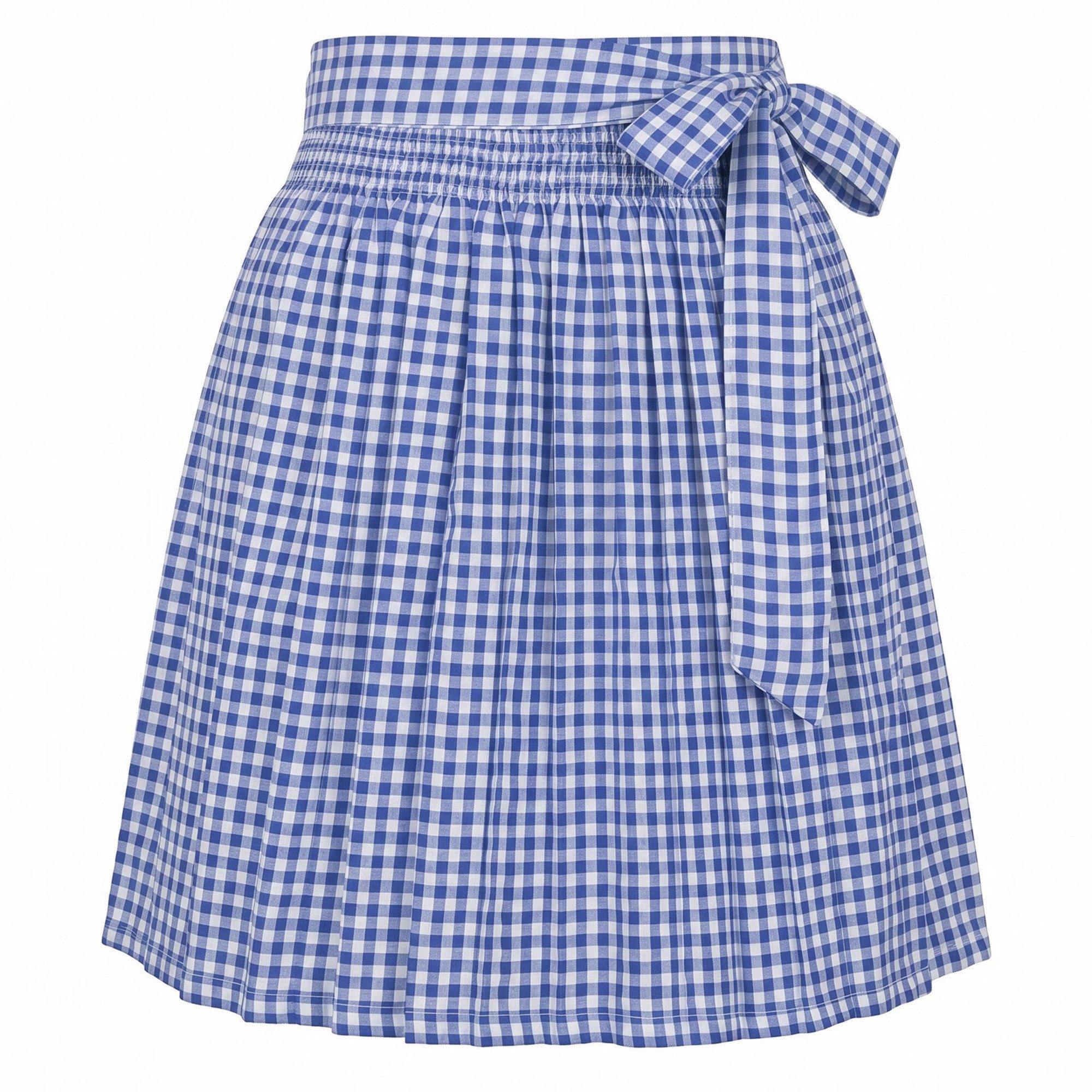 German Wear Dirndlschürze GW1603-1- Blau Kariert, Schürze für Dirndl Blau Kariert Mini Dirndl