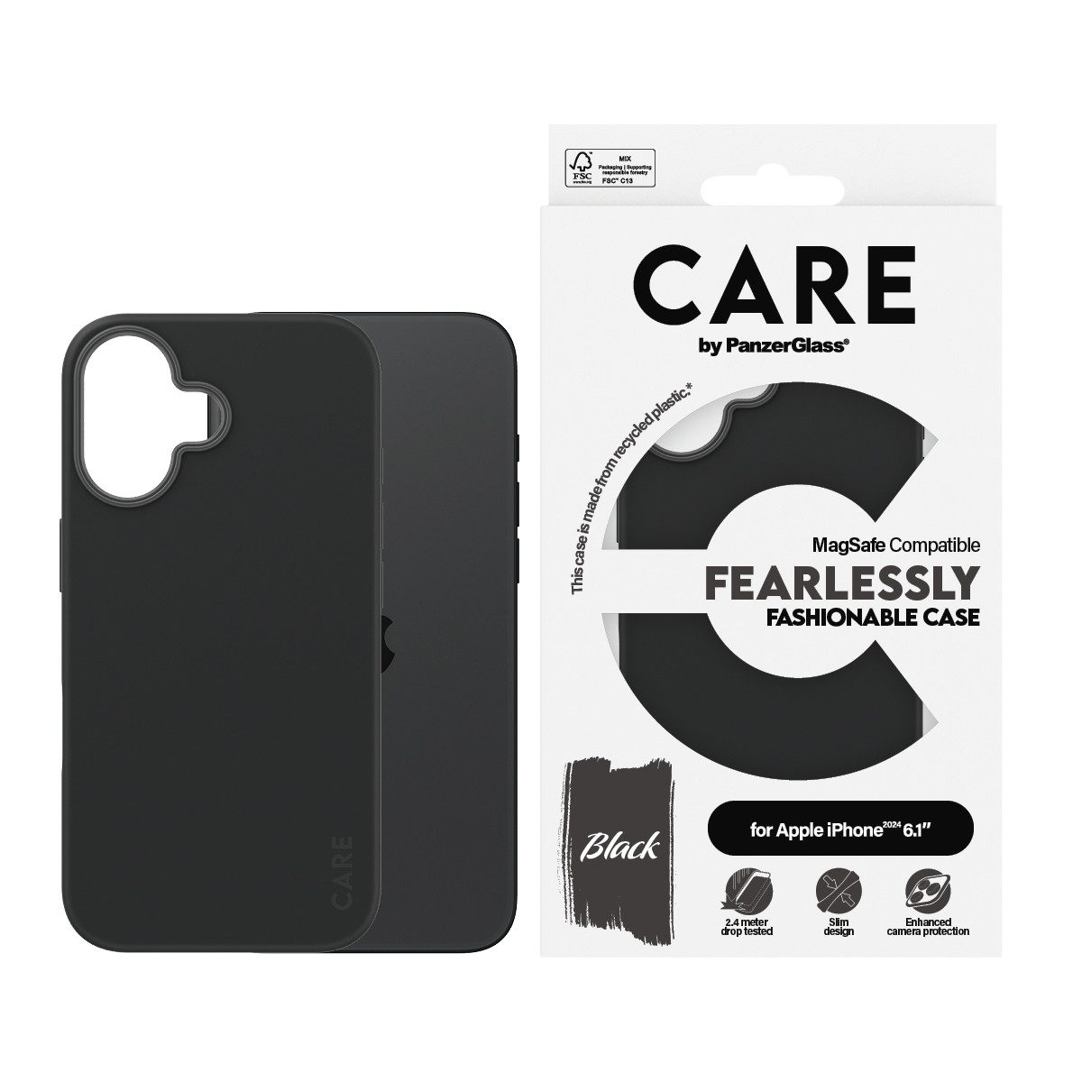CARE by PanzerGlass Handyhülle Fashionable Case für Apple iPhone 16, Backcover, Schutzhülle, Handyschutzhülle, Case, Schutzcase, stoßfest