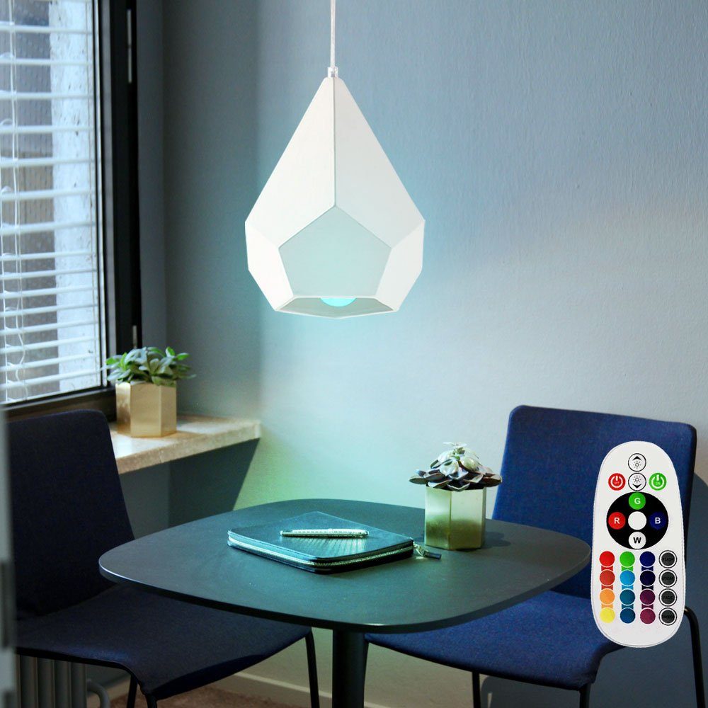 etc-shop LED Pendelleuchte, Leuchtmittel Warmweiß, Küchenlampen weiß inklusive, Hängeleuchte Landhaus weiß Hängelampe Pendellampe
