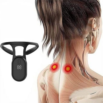 Henreal Nacken-Massagegerät KörperhaltungKorrektor Nackenmassagegerät mit Ultraschall-Technologie, LCD-Anzeige und Vibrationsfunktion