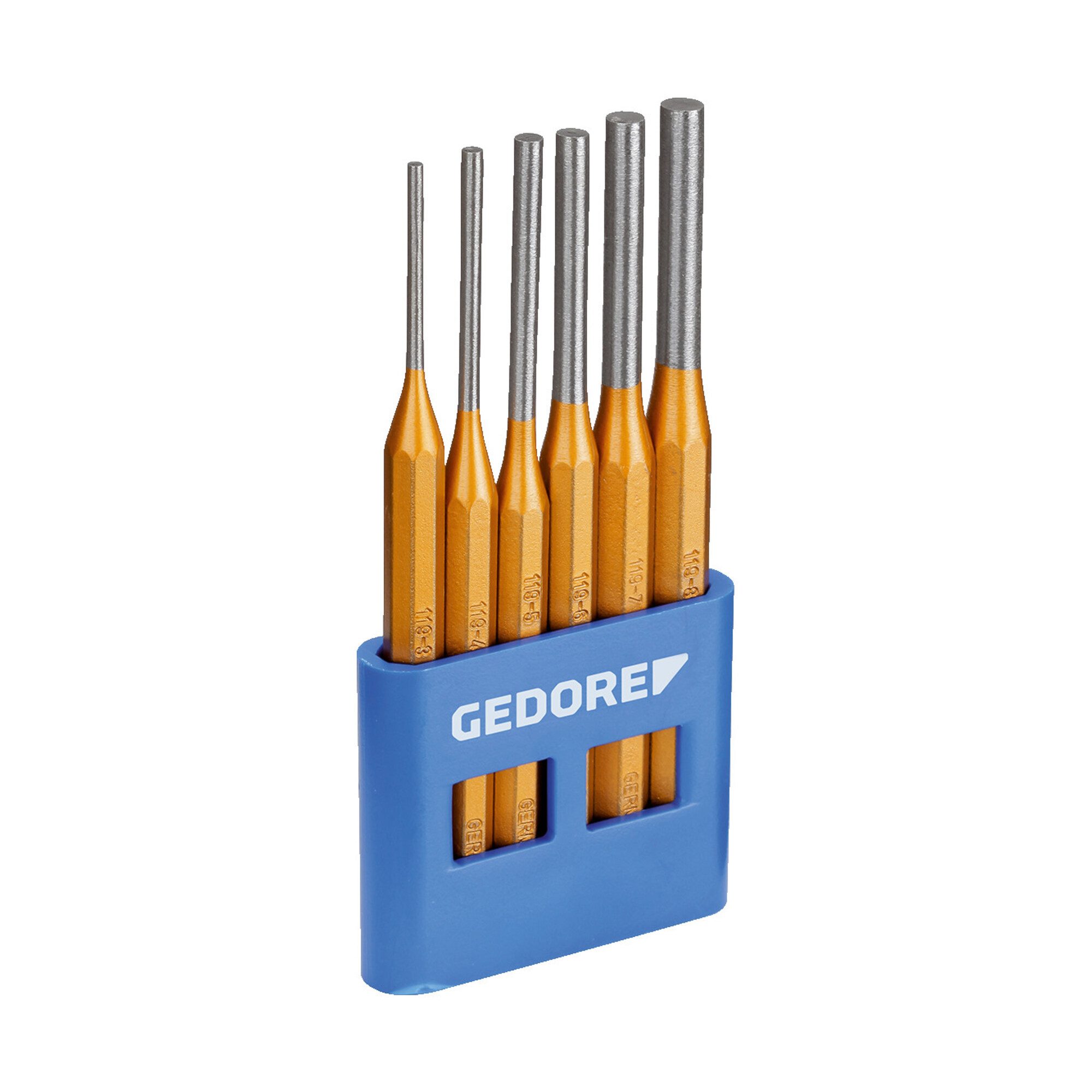 Gedore Vertreiber Gedore Splinttreiber-Satz inkl. PVC-Halter, 6-teilig, Stahl/Lackierung