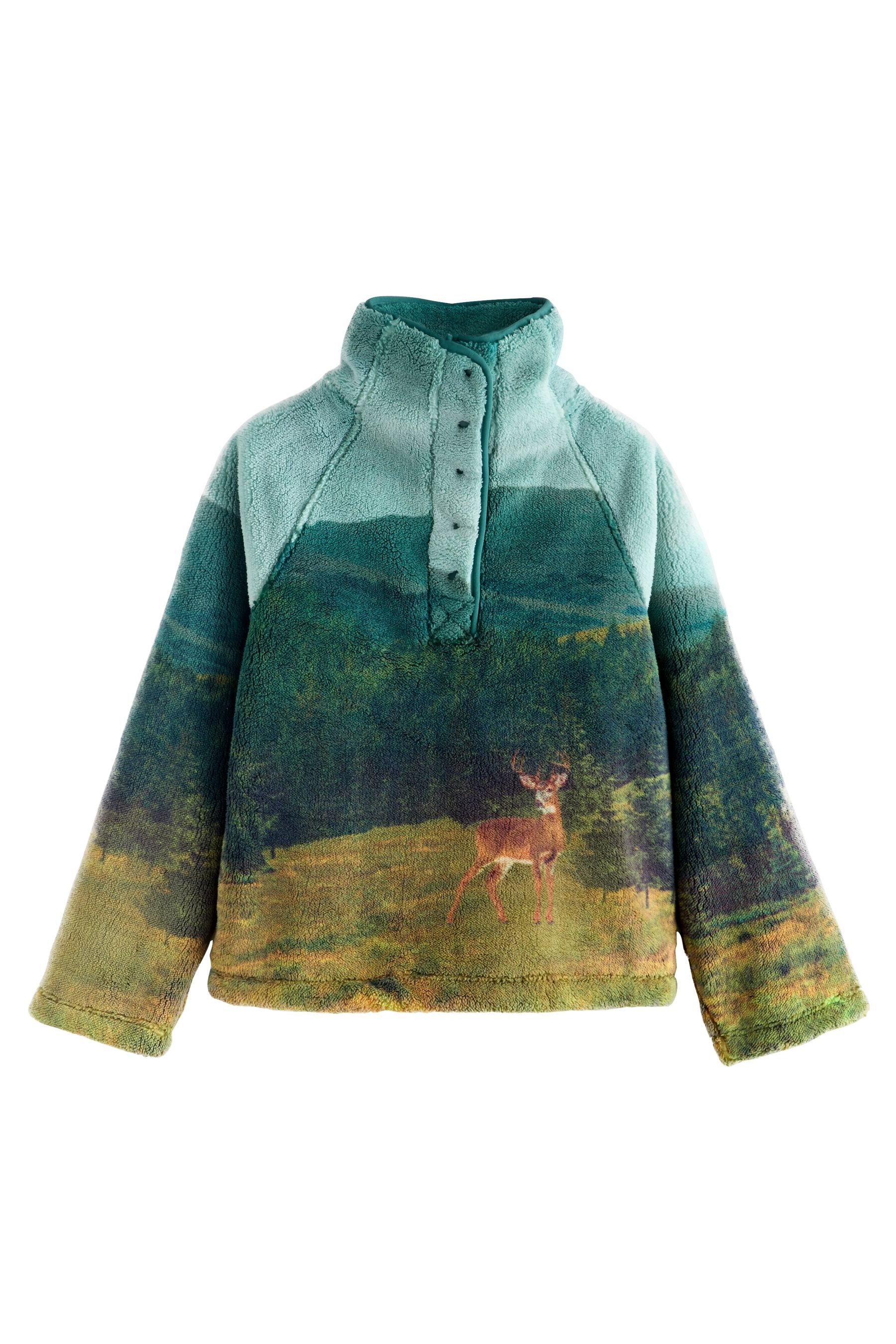 Next Fleecepullover Oberteil aus Borg-Fleece mit Print (1-tlg)
