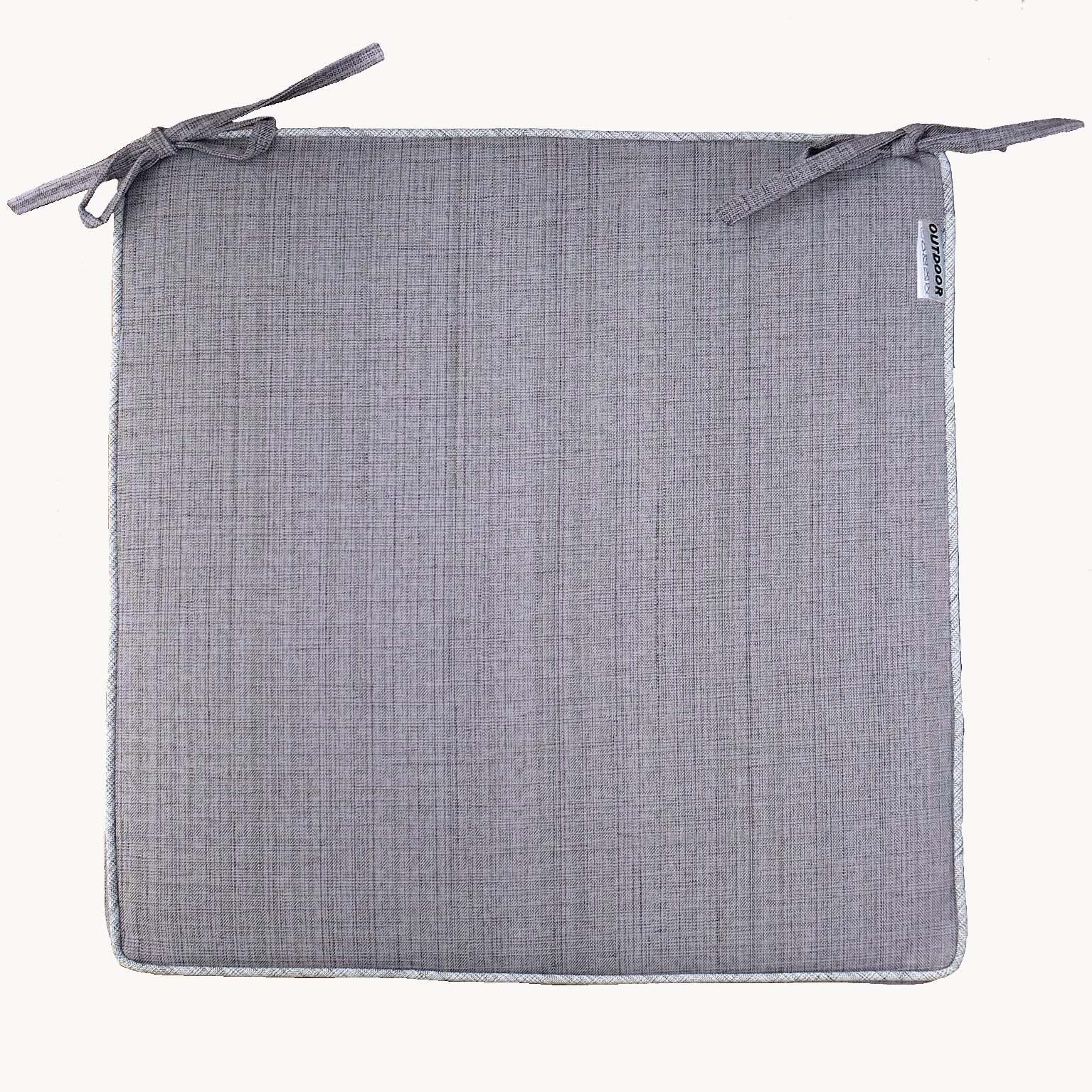 TextilDepot24 Sitzkissen Sitzkissen 42 x 42 cm meliert Outdoor wetterbeständig, 2er Set grau