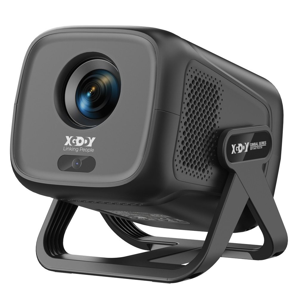 XGODY [1080P Native & Autofokus & 2025 Modell & Integrierte Apps] Mini Portabler Projektor (15000:1, 3840 x2160 px, 150-Zoll-Display, Smart Tragbarer Projektor)