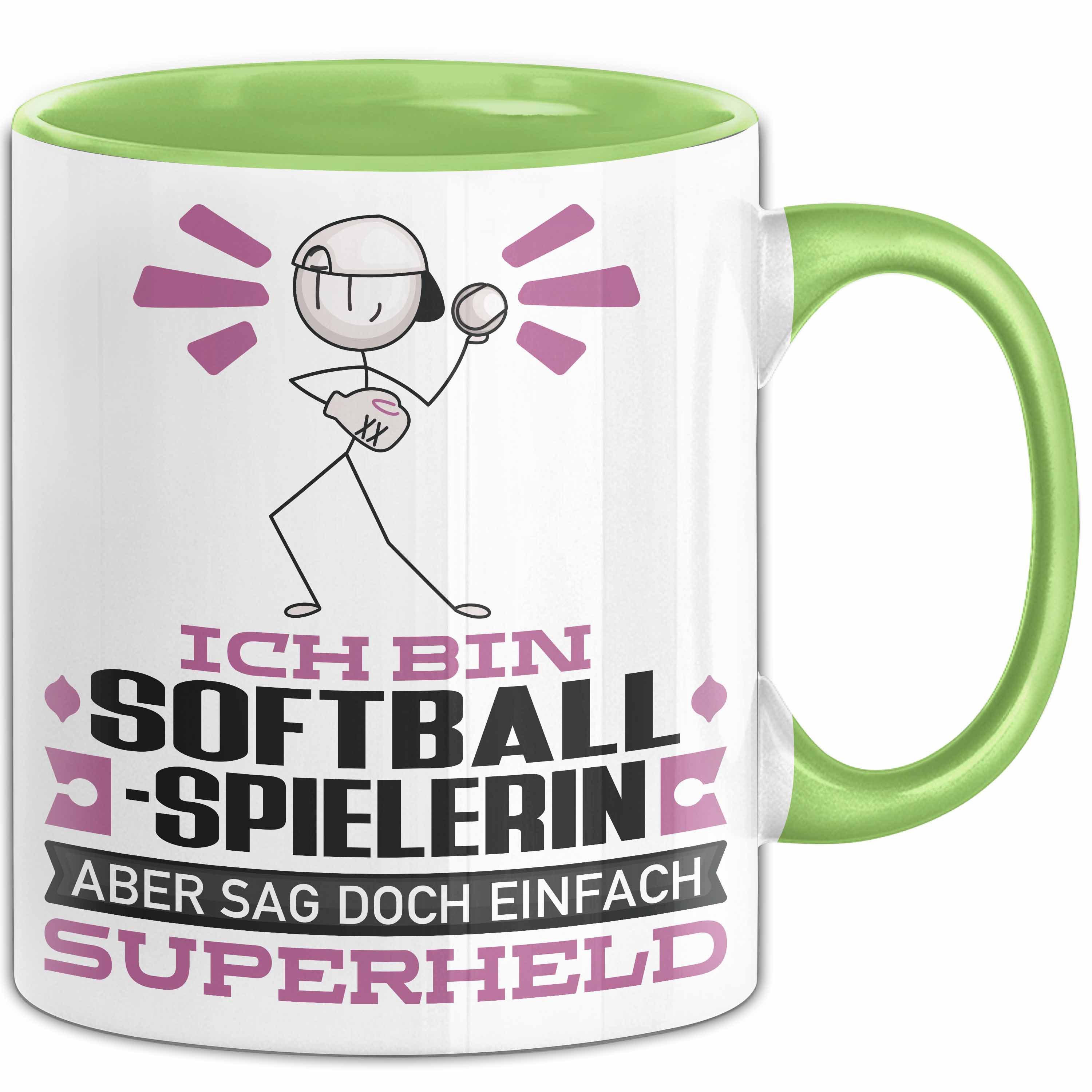 Trendation Tasse Softballspielerin Geschenk Tasse Ich Bin Softballspielerin Aber Sag Do, Keramik