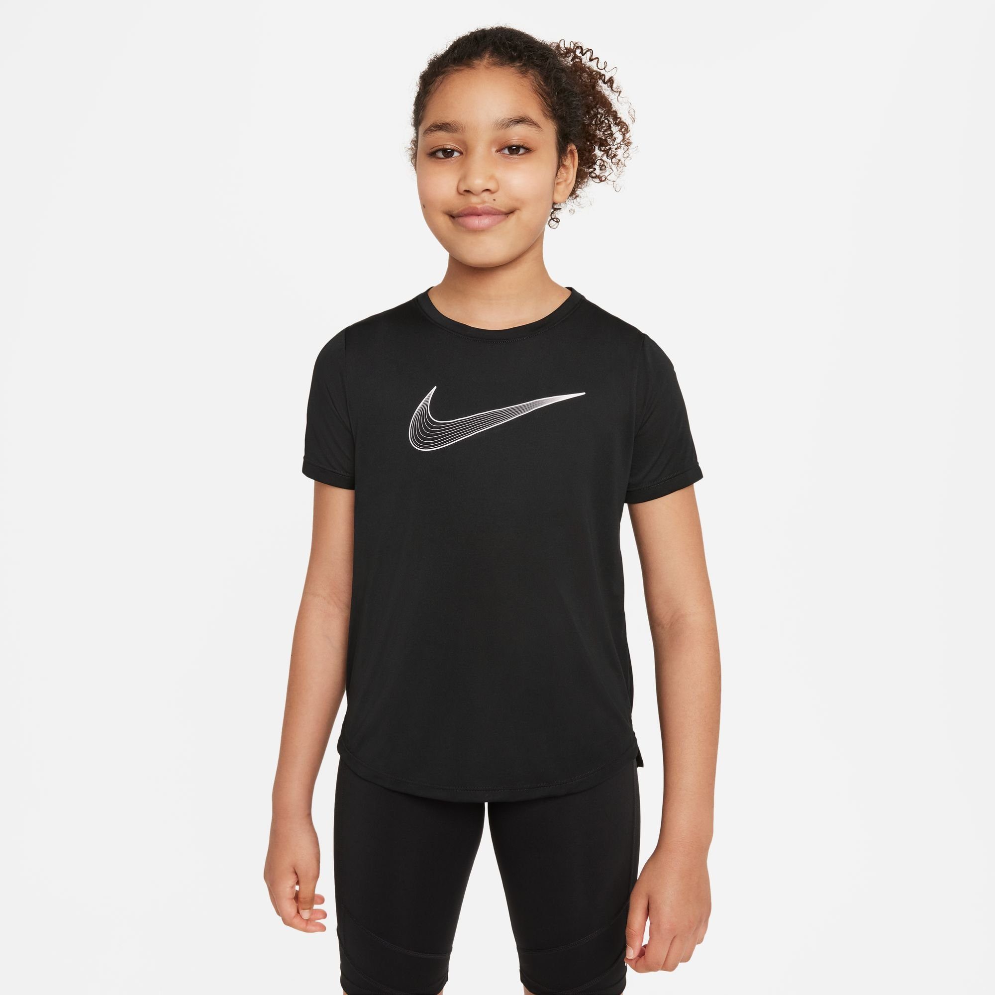 Nike ONE SHORT-SLEEVE schwarz TRAINING TOP BIG (GIRLS) Trainingsshirt KIDS' DRI-FIT