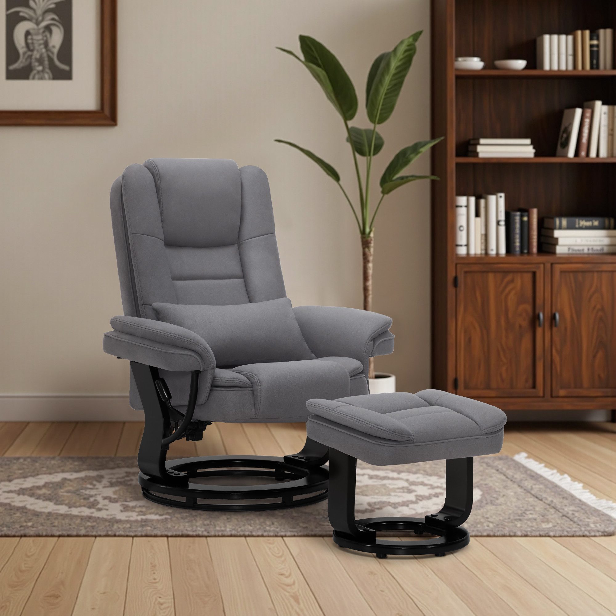 MCombo Relaxsessel 360°Drehbarer Fernsehsessel mit Hocker günstig online kaufen