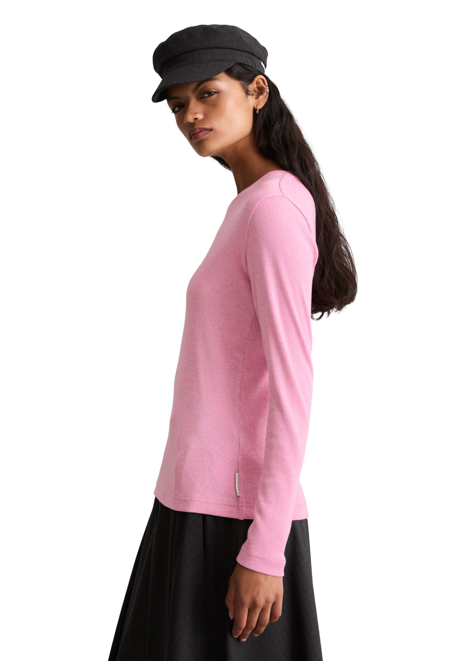 Marc O'Polo DENIM Langarmshirt aus weichem Rippjersey