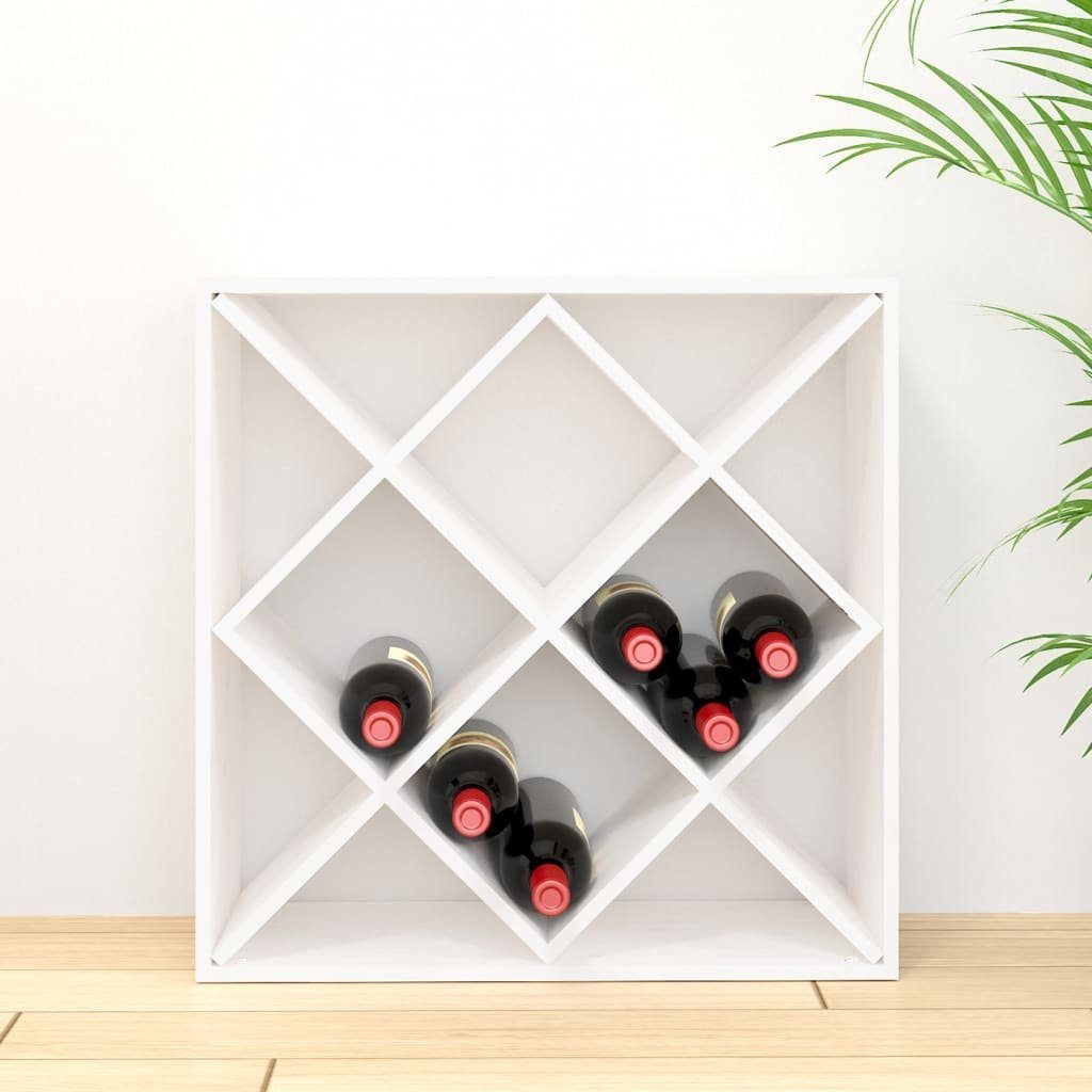 vidaXL Weinregal NA Weinregal Weiß 62x25x62 cm Massivholz Kiefer für stilvolle Weinlage