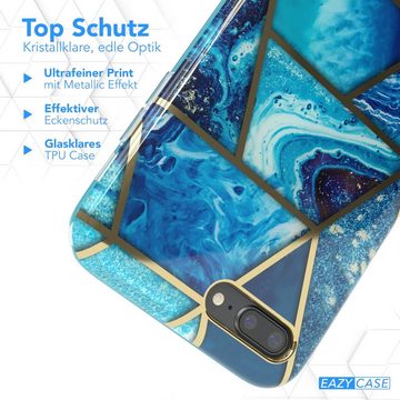 EAZY CASE Handyhülle IMD Fullcover Case für Apple iPhone 8 Plus / 7+ 5,5 Zoll, Schutzfolie Schutzhülle mit Kameraschutz Komplettschutz Backcover Blau