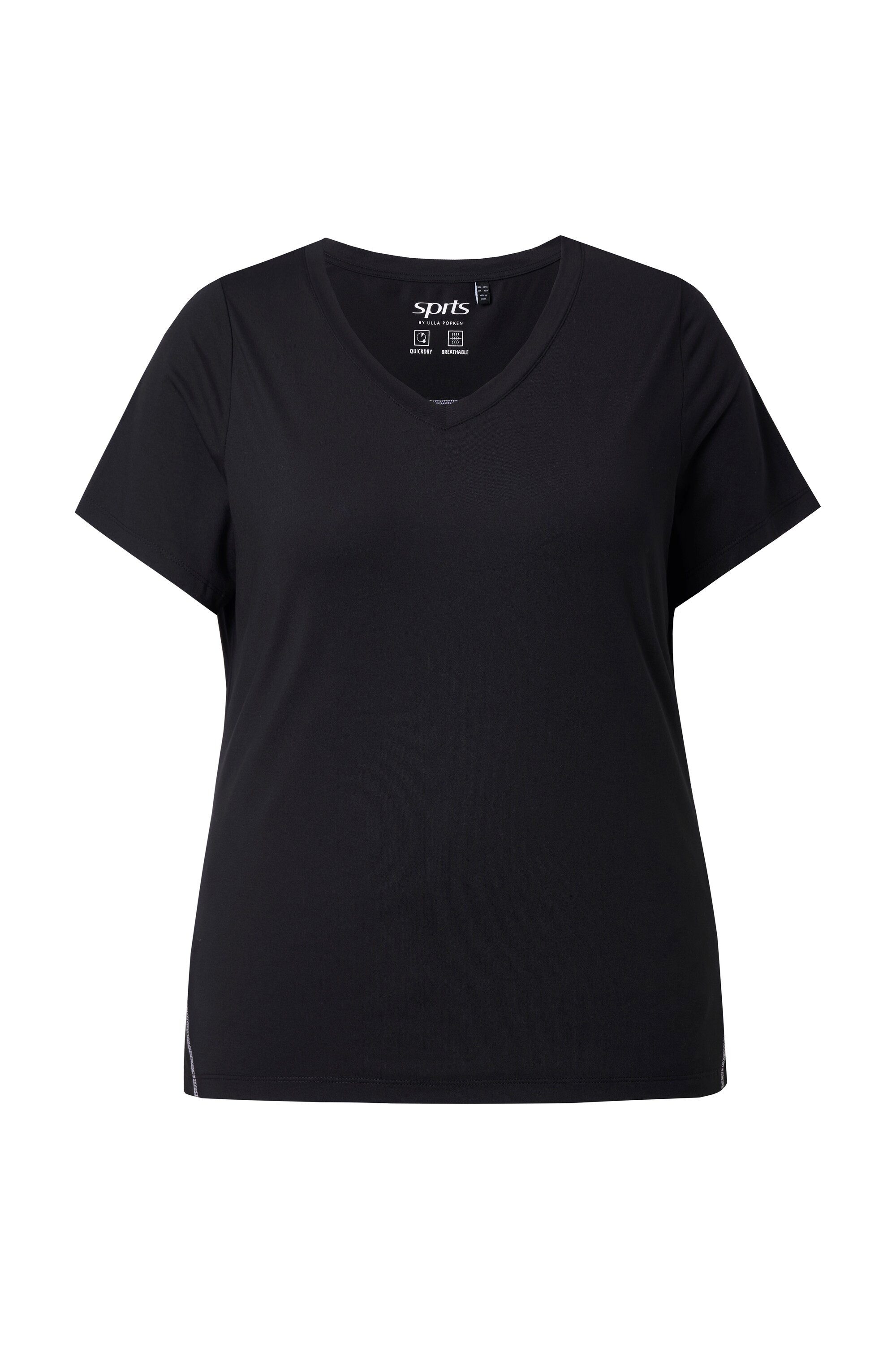 T-Shirt Funktions-Shirt Slim V-Ausschnitt Halbarm recycelt