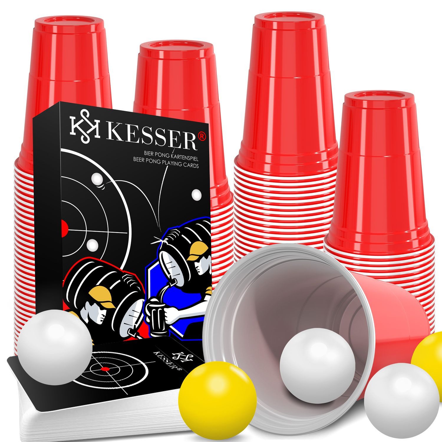 KESSER Klapptisch, Beer Pong Becher Set mit Kartenset 54 Karten, Bierpong günstig online kaufen