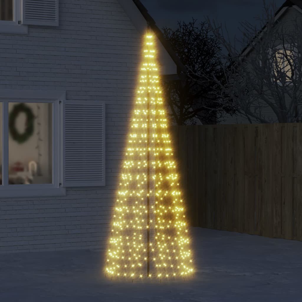vidaXL Lichterkette 300 cm LED-Weihnachtsbaum für Fahnenmast 550 LEDs Warmweiß 300 cm Auße, 550-flammig