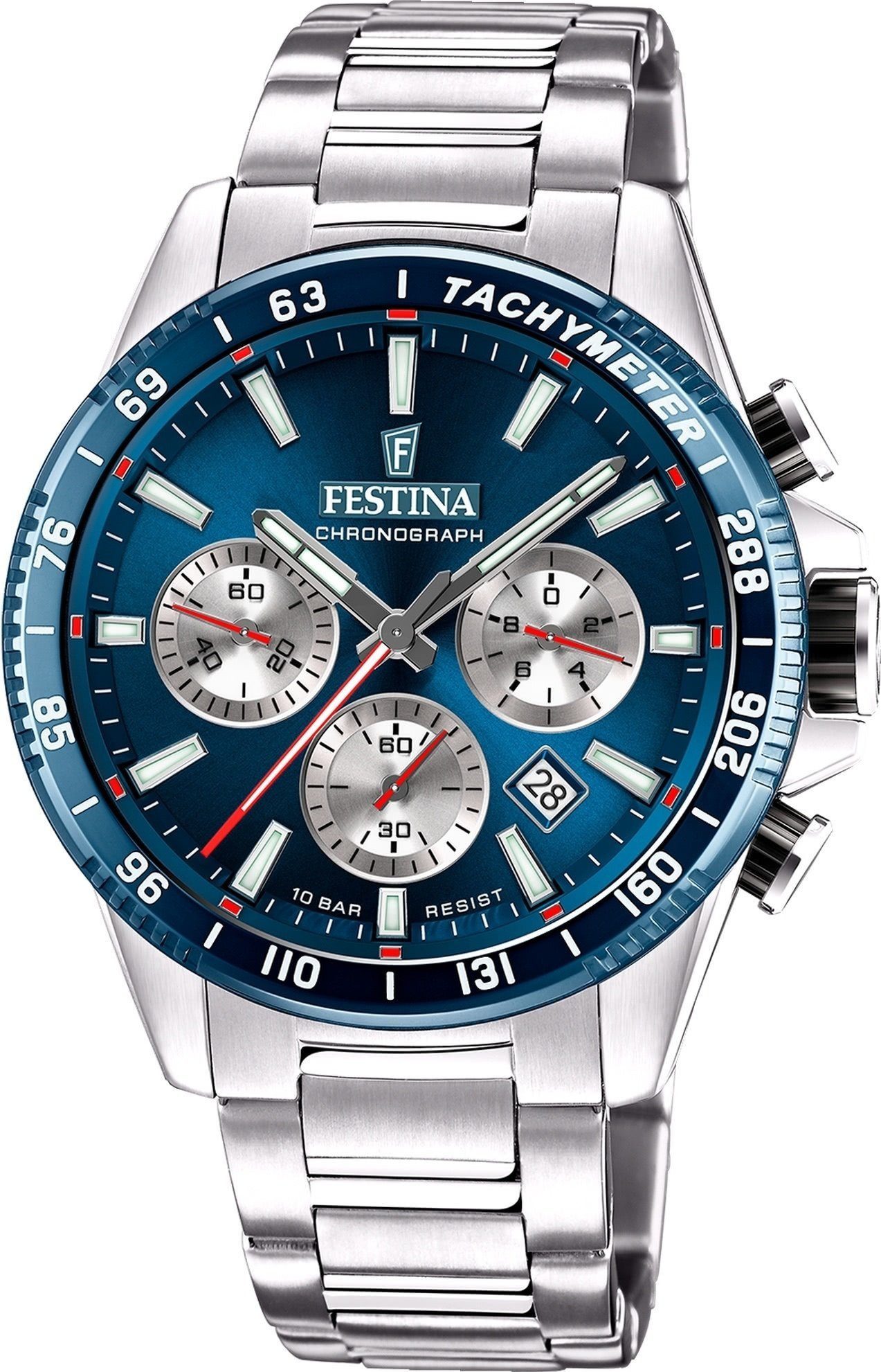 Festina Quarzuhr F20560-2 Blauschwarz Edelstahlband 45 mm günstig online kaufen