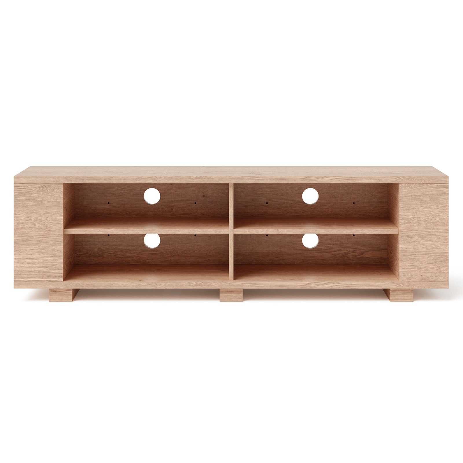 offenen Holz, Natur mit 150cm Regalen, verstellbaren TV-Schrank COSTWAY 8 Fächern,