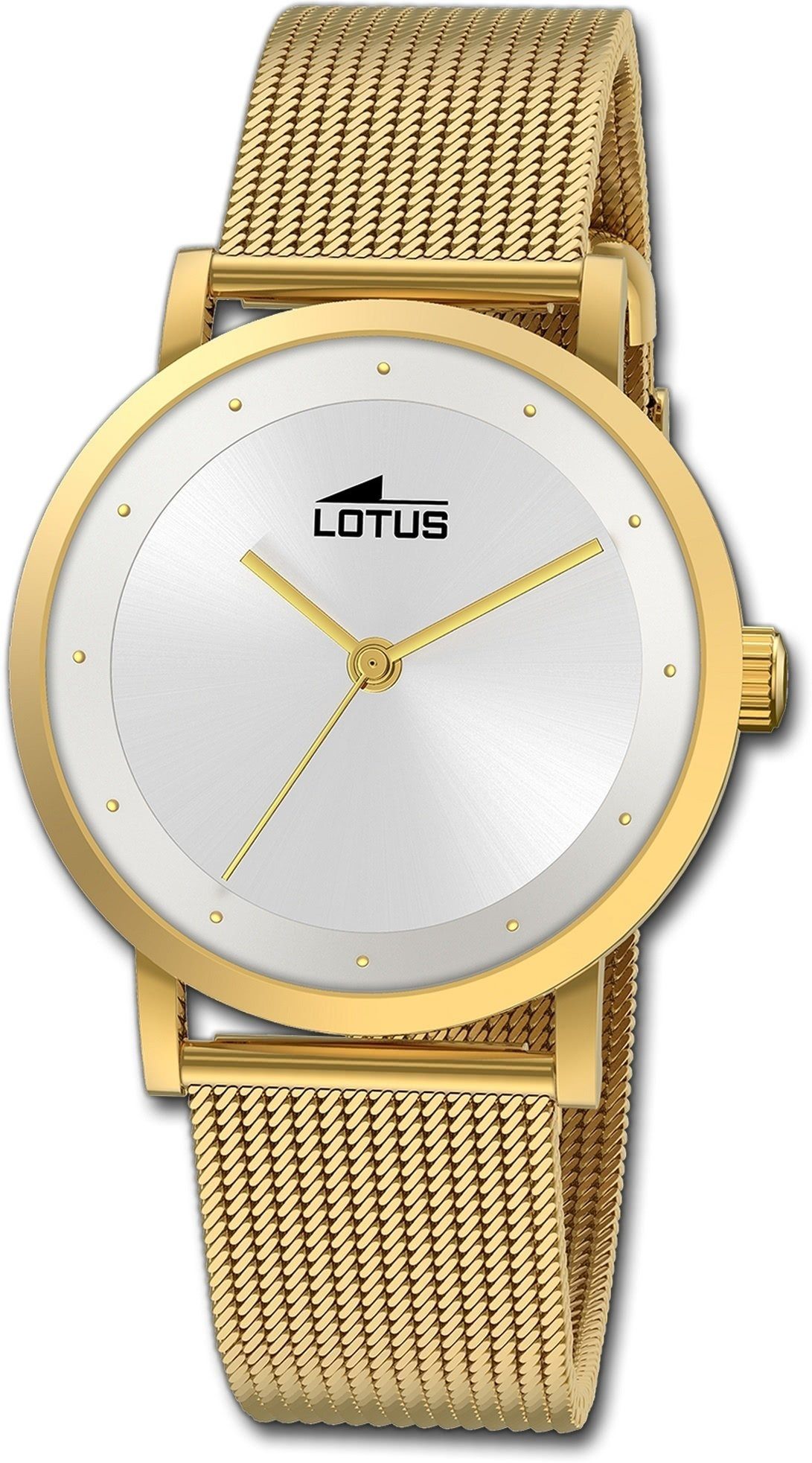 Lotus Quarzuhr Lotus Edelstahl Damen Uhr 18791/1, Damenuhr mit Edelstahlarmband, rundes Gehäuse, mittel (ca. 35mm), Fash