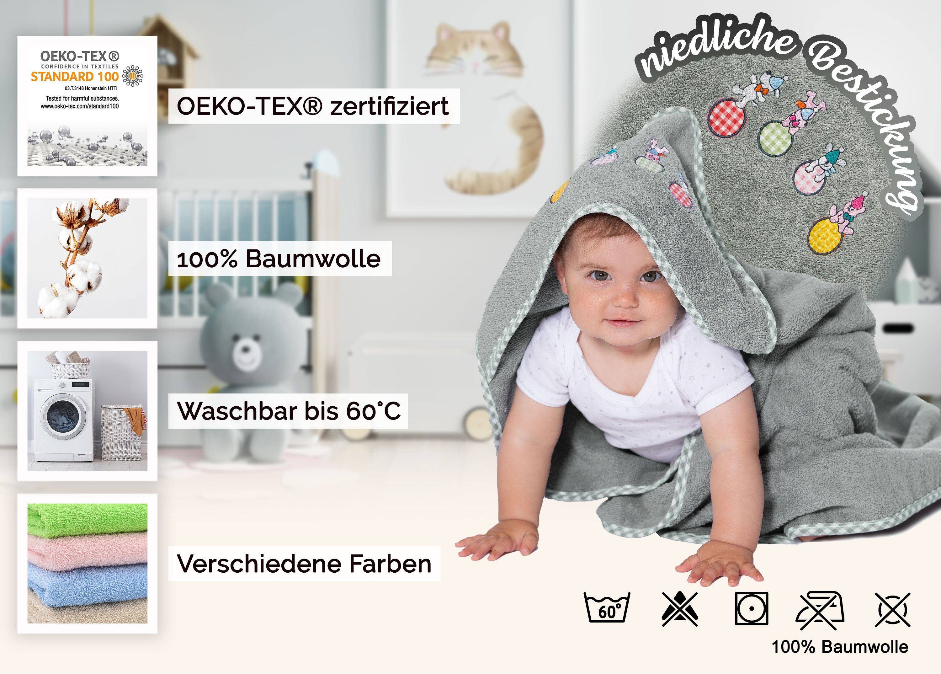 ZOLLNER Kapuzenhandtuch, Walkfrottee (1-St), 100 x günstig online kaufen