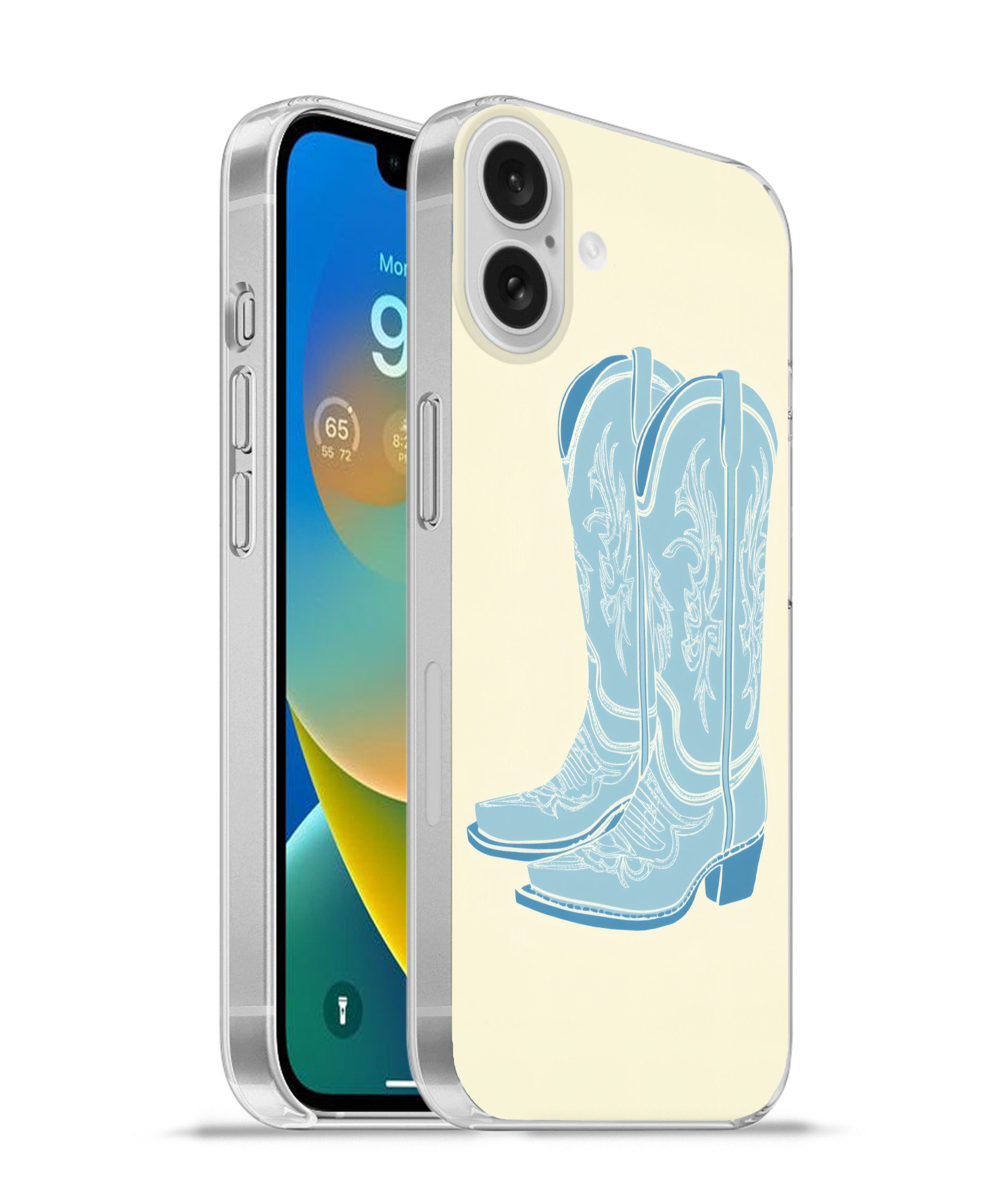 MuchoWow Handyhülle für Apple iPhone 16 Plus Illustration - Cowboystiefel - Muster, Smartphone-Bumper, Print, Handy Schutzhülle Dünn