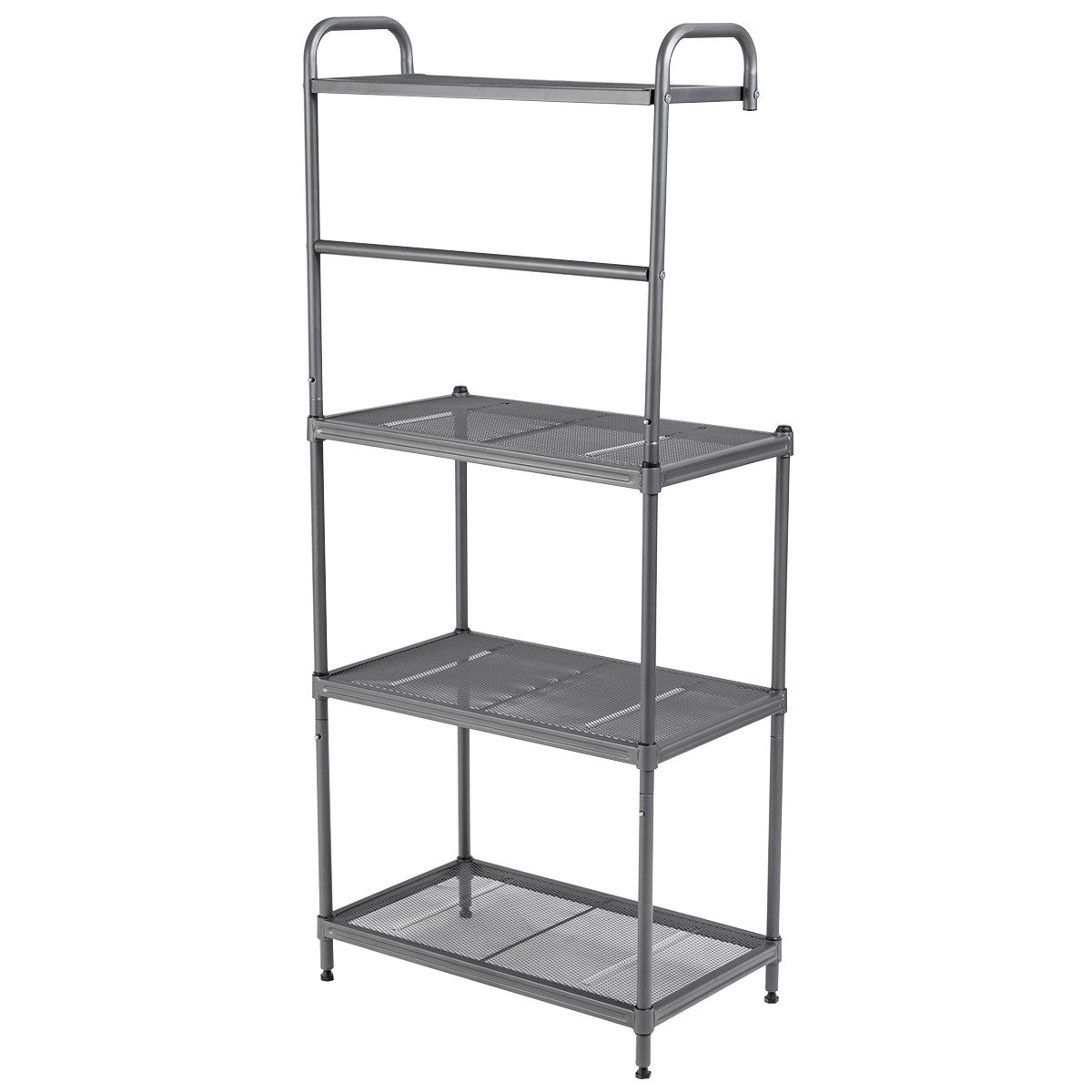 COSTWAY Küchenregal, mit verstellbaren Regalböden, Metall, 60x34,5x136cm