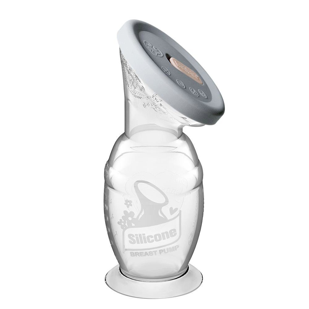 Handmilchpumpe Muttermilchpumpe mit Saugfuss 100ml + Silikondeckel Set