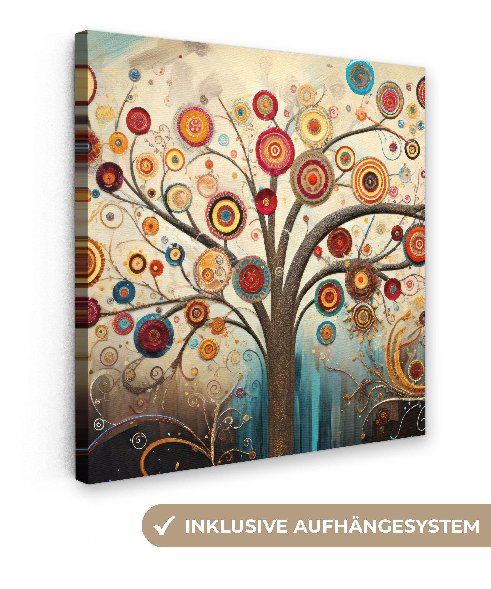 OneMillionCanvasses® Leinwandbild Baum - Abstrakt - Farbe - Lebensbaum - bö günstig online kaufen