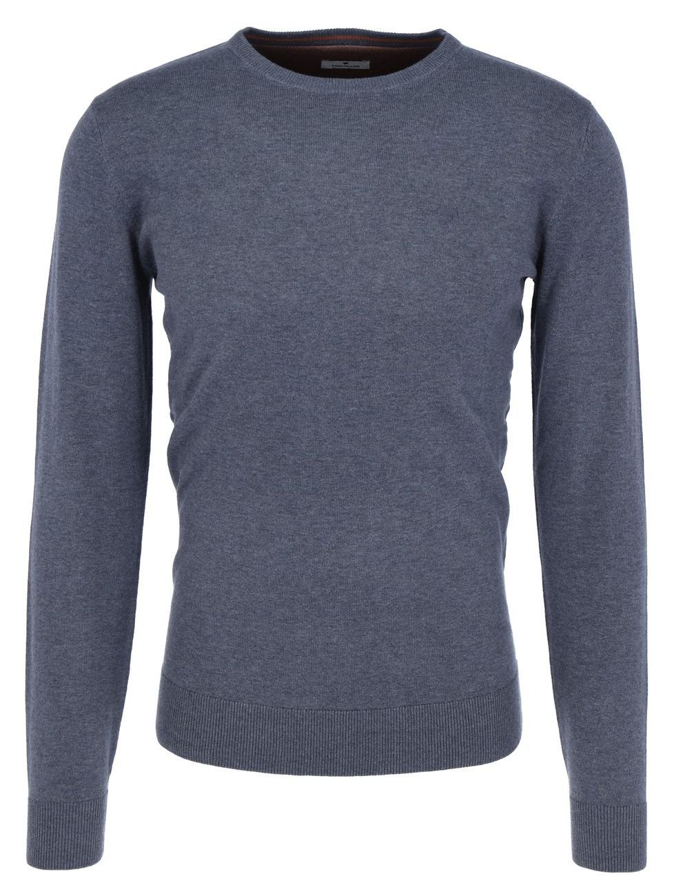 TOM TAILOR Sweatshirt Basic Crew 18964 Sweater Indigo Neck (1-tlg) Blue Vintage