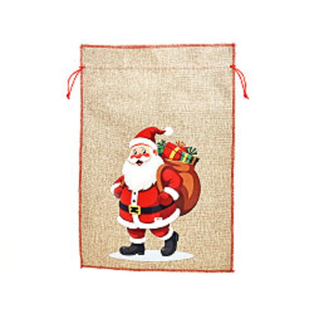 HundB Weihnachtsmann Nikolaussack Weihnachtsmann Motiv rot 350x500mm 1 Stk (Stück, 1 St., Nikolaussack), Geschenkesack Weihnachtssack Nikolaustüte Geschenkbeutel