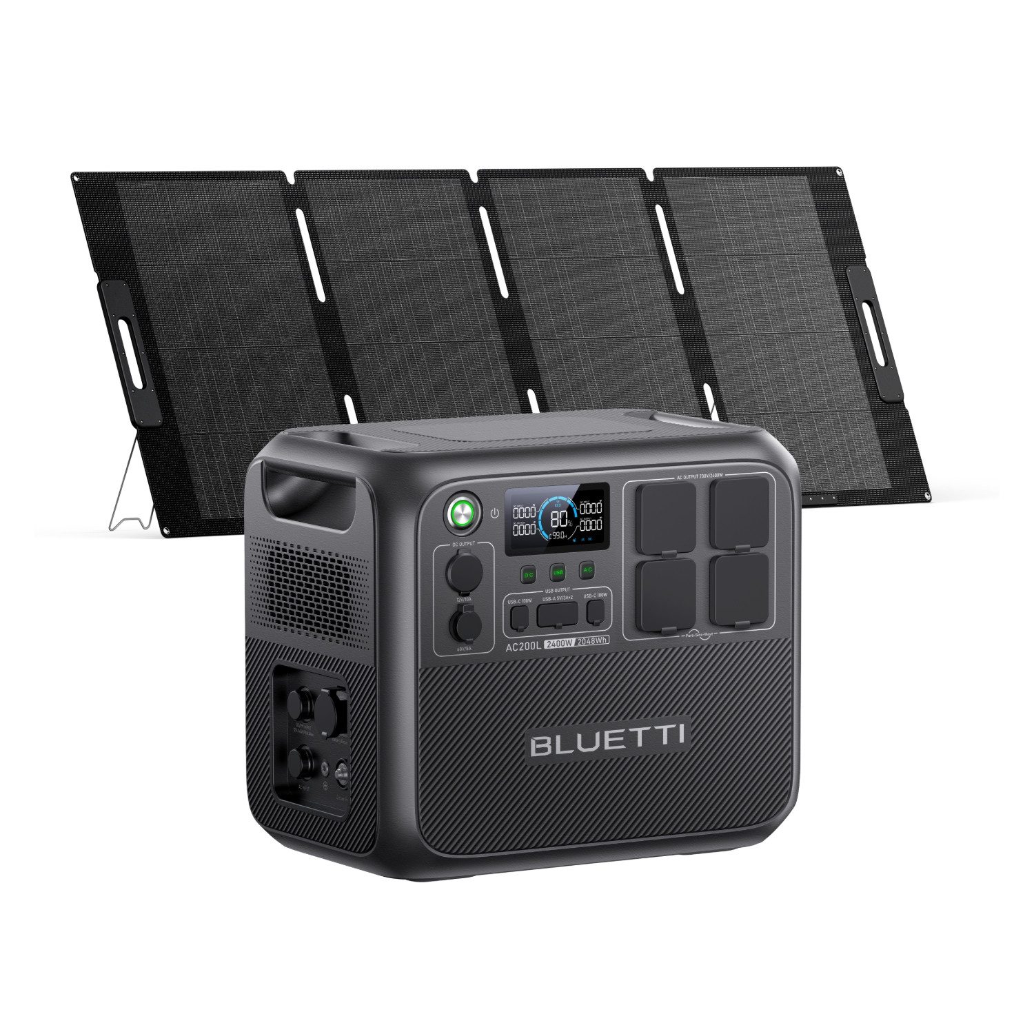 Stromerzeuger AC200L+MP200 2400W Tragbare Solargenerator mit 200 W Solarpanel
