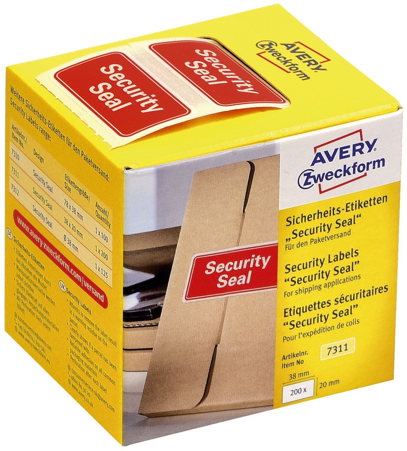 Avery Zweckform Handgelenkstütze AVERY Zweckform Sicherheitssiegel "Security Seal", 38x20 mm