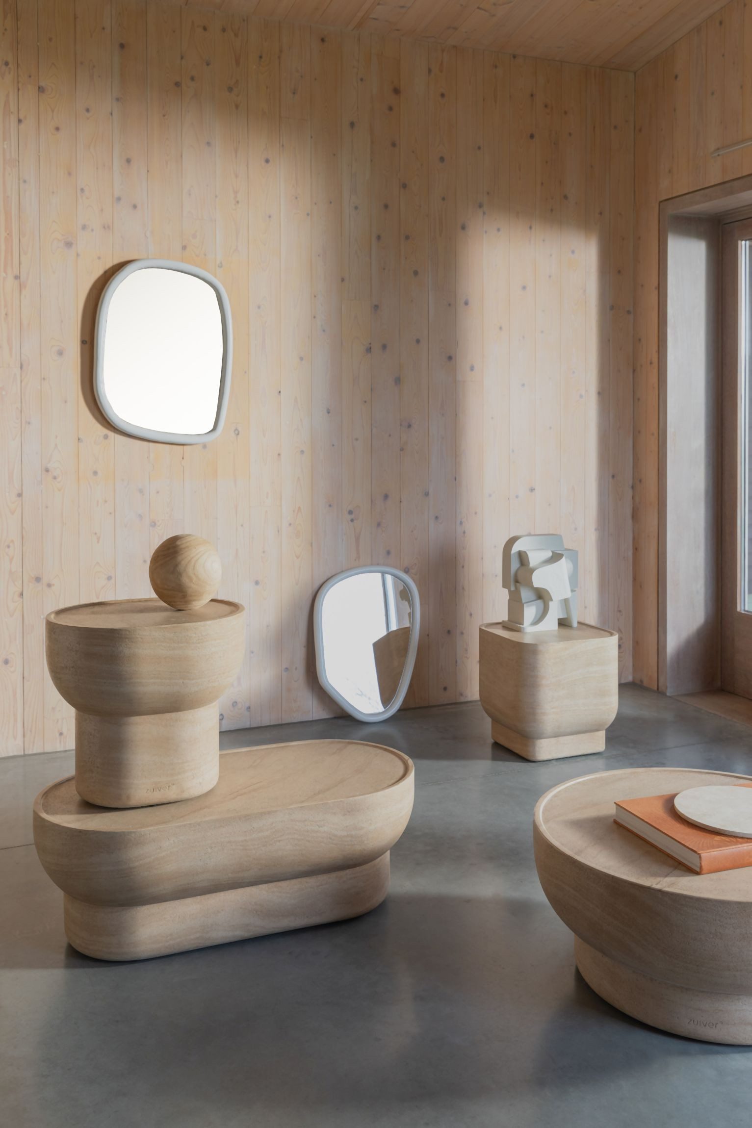 Zuiver Couchtisch Couchtisch NOBLE oval in Kalksteinoptik von Zuiver