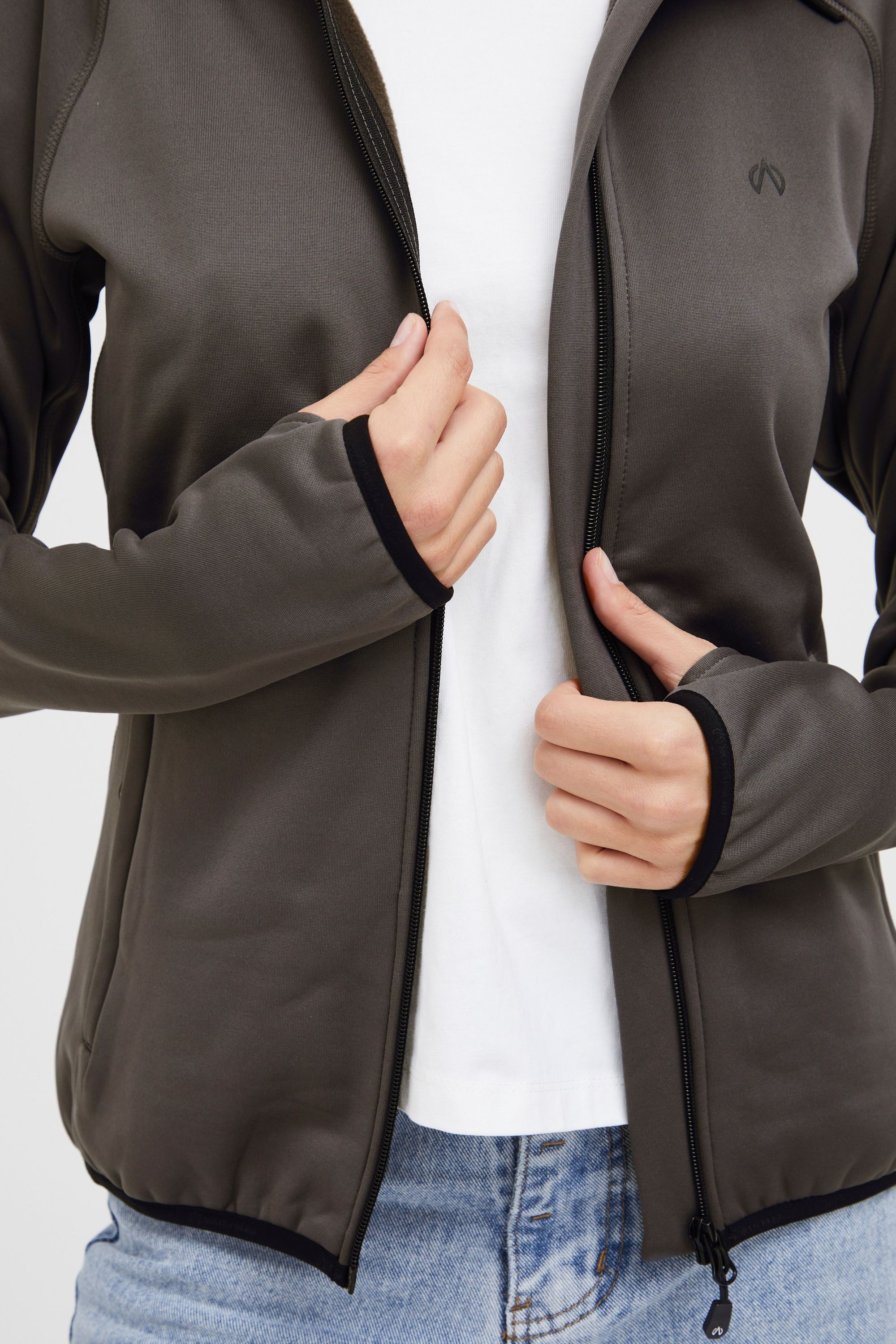 North Bend Fleecejacke NBBerta W Sportliche Fleecejacke mit Kapuze