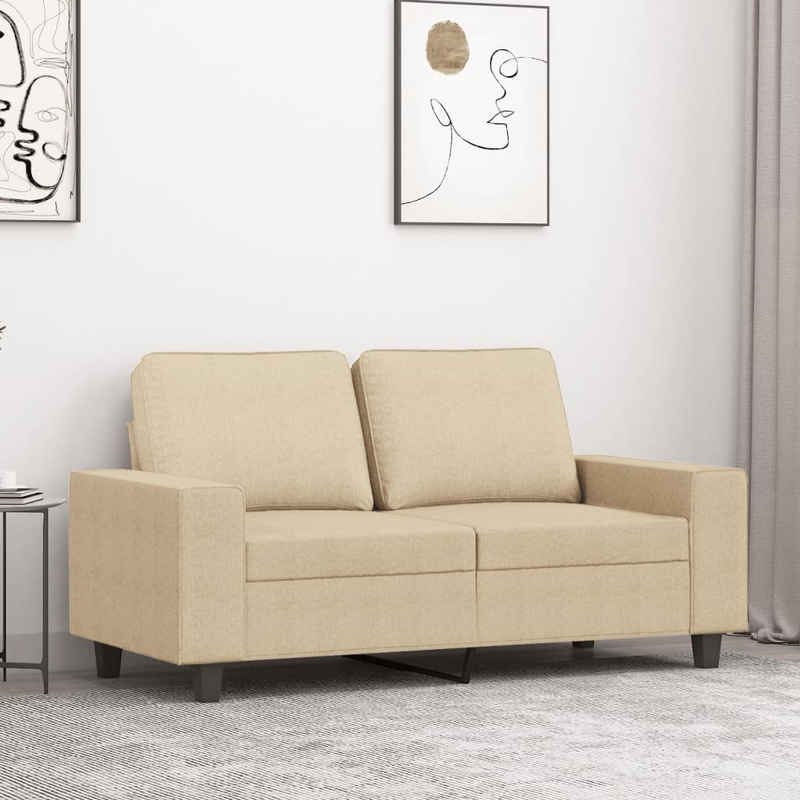 vidaXL Sofa 2-Sitzer-Sofa Creme 120 cm Stoff
