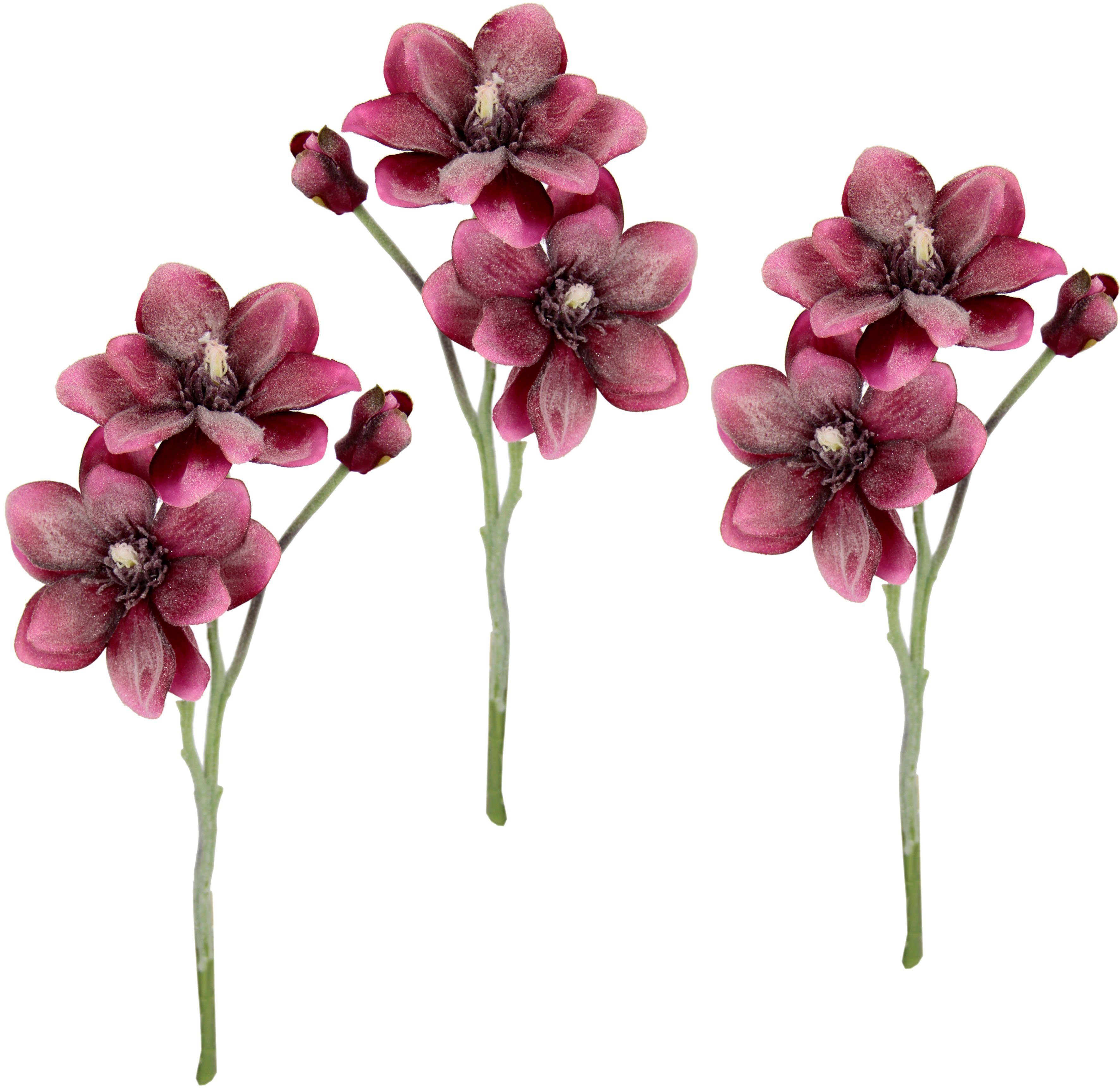 Kunstblume Magnolie, Magnolienzweig, I.GE.A., 40 Künstlicher 3er Set cm, Höhe