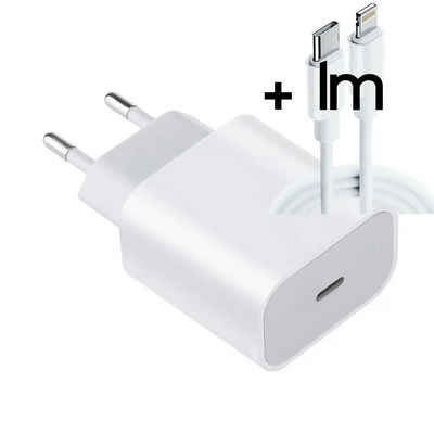 TradeNation USB C Schnell Ladegerät für iPhone 15 14 13 12 Netzteil Power Adapter Smartphone-Ladegerät (Ladegerät + Kabel, 2-tlg., 100/200 cm Lightning Kabel iPhone Ladekabel, iPhone 14 13 12 11 PRO/14 13 12 11 Pro max/12mini/X/XR/SE 2022 2020)