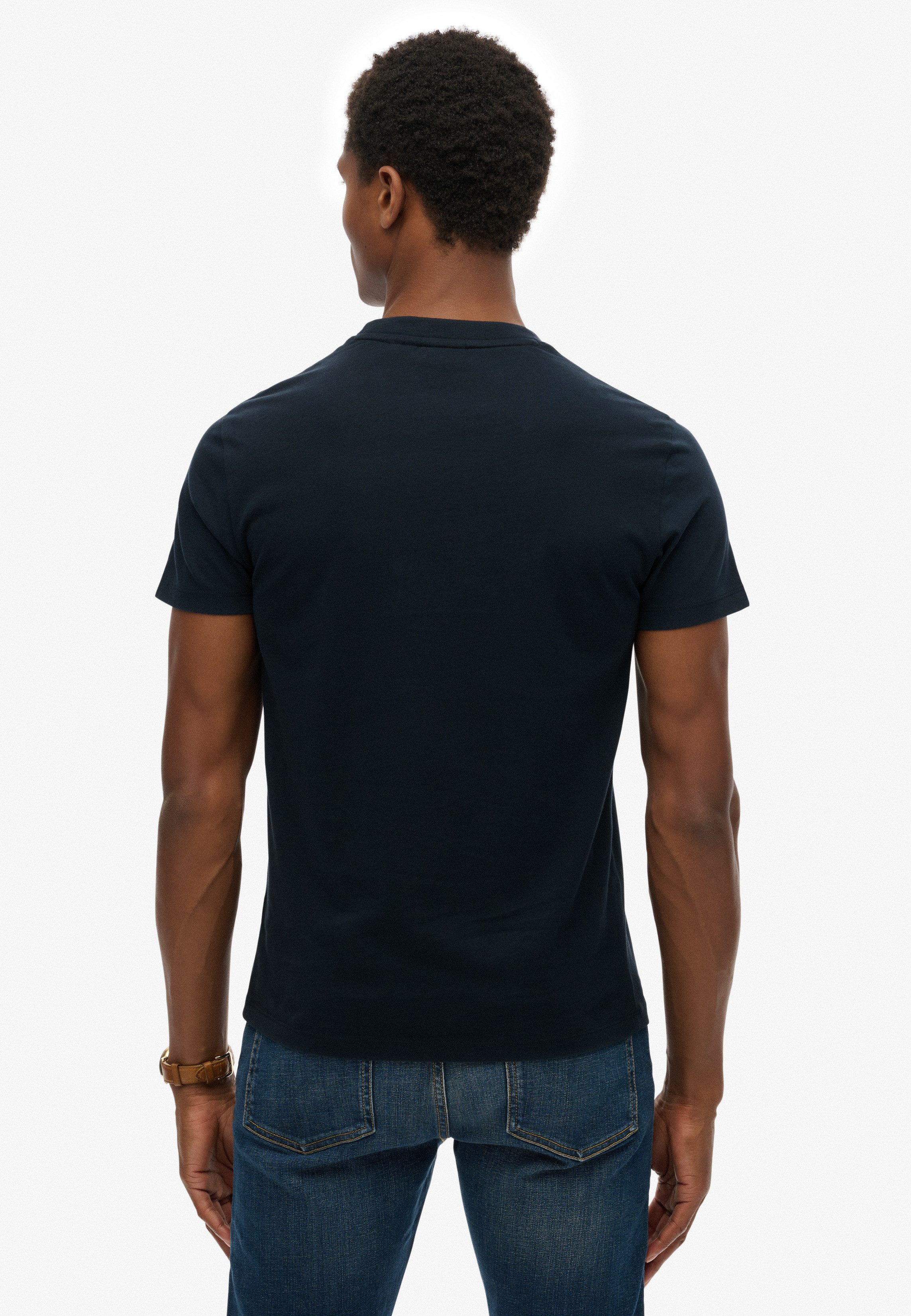 Superdry Rundhalsshirt ESSENTIAL CONTRAST EMB TEE Slim Fit, Kurzarm, normal geschnitten, mit Druck, aus Baumwolle