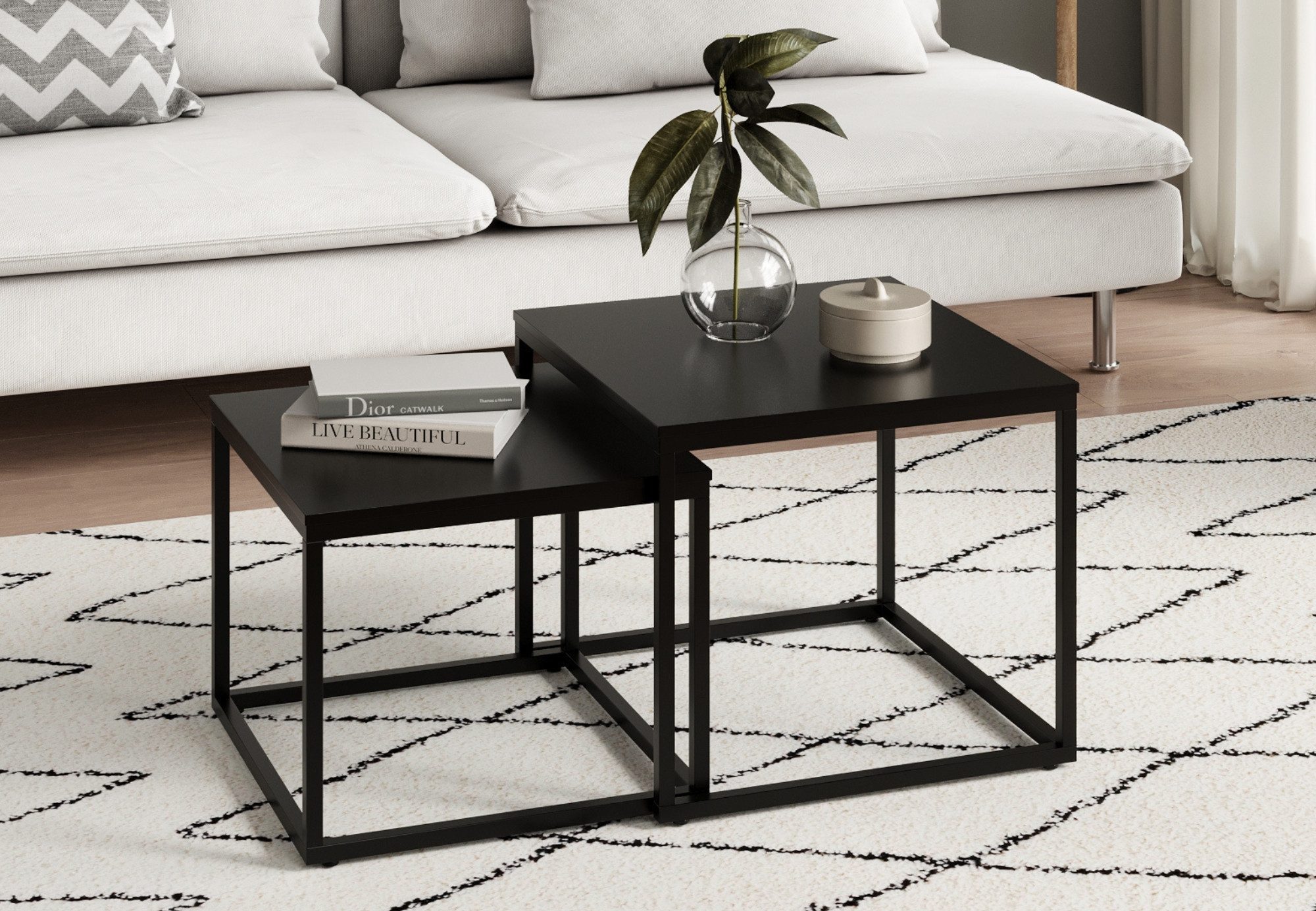 Home Collective Couchtisch Kleiner 2er Set aus Holz, Wohnzimmertisch Modern günstig online kaufen