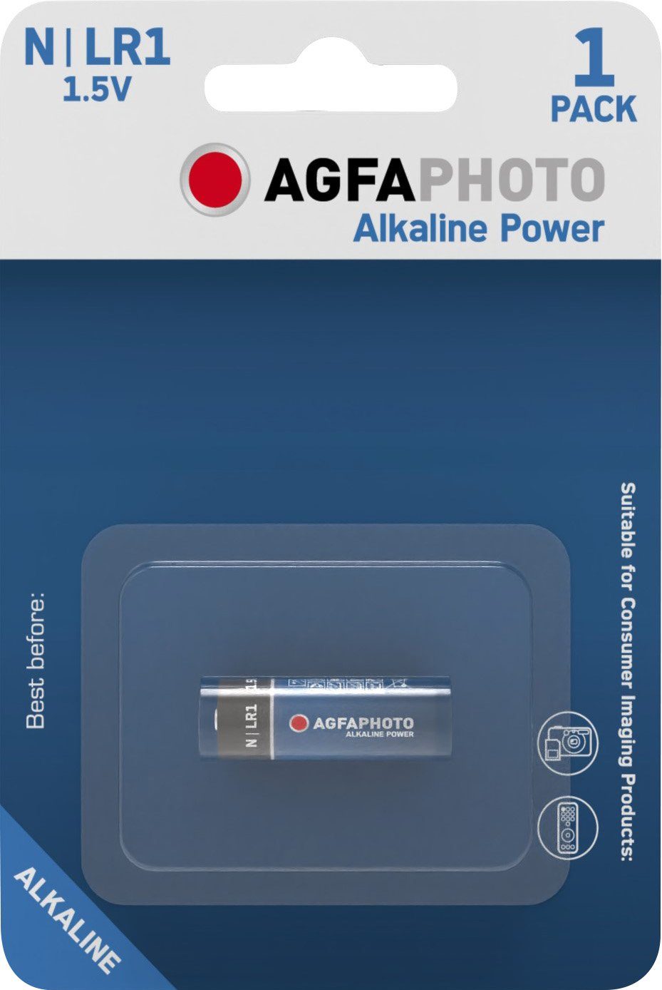 AgfaPhoto Agfaphoto Batterie Alkaline, (1-Pa Blister LR1, N, Retail 1.5V Batterie Power
