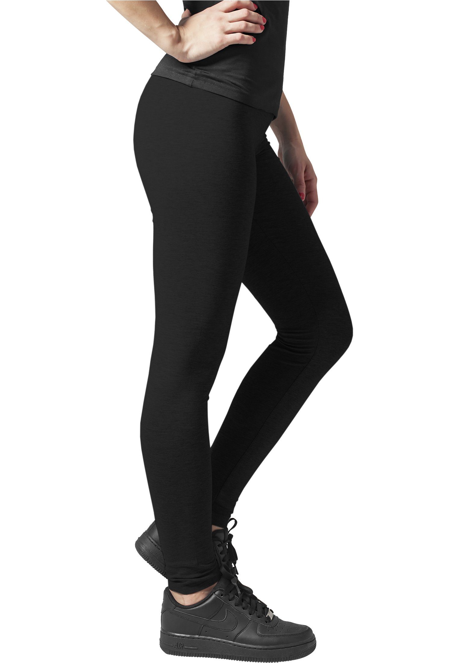 black Jersey Damen Leggings (1-tlg) Ladies Leggings URBAN TB605 CLASSICS Jersey