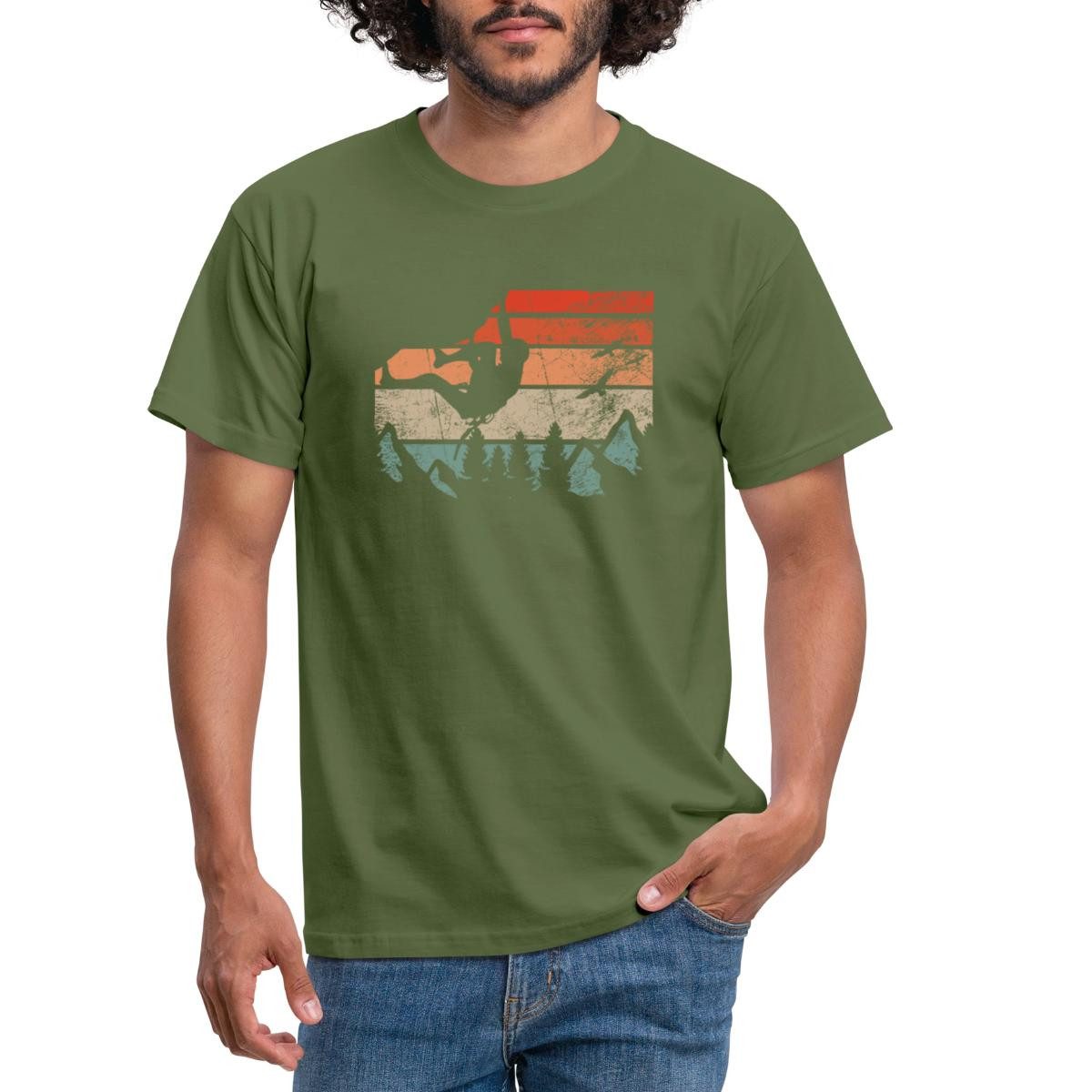 Spreadshirt T-Shirt Bouldern Klettern Berge Retro Vintage Kletter Shirt Männer T-Shirt (1-tlg)