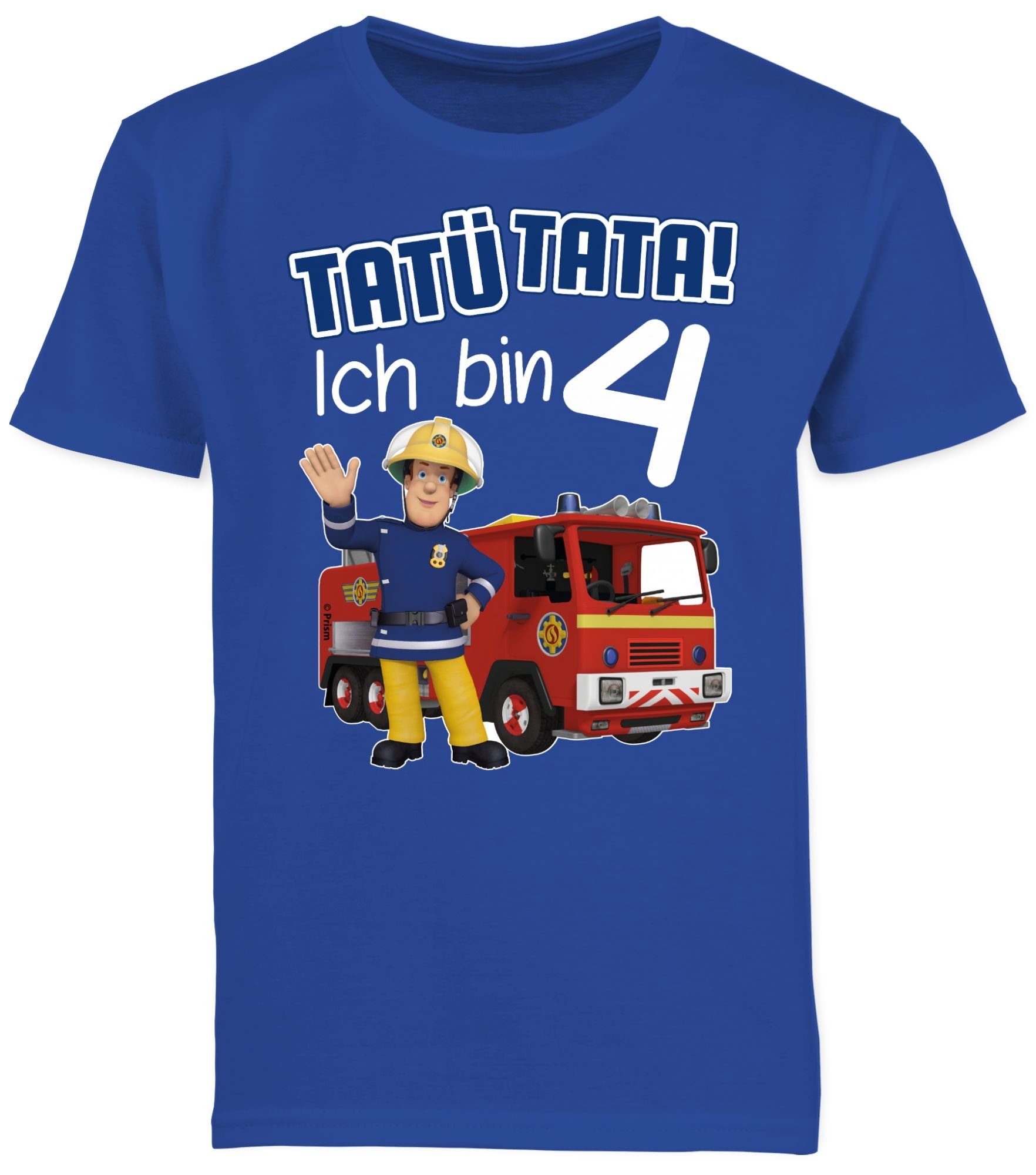 Shirtracer T-Shirt Tatü Tata! Ich Royalblau Geburtstag 4 Sam 02 bin Feuerwehrmann Jungen