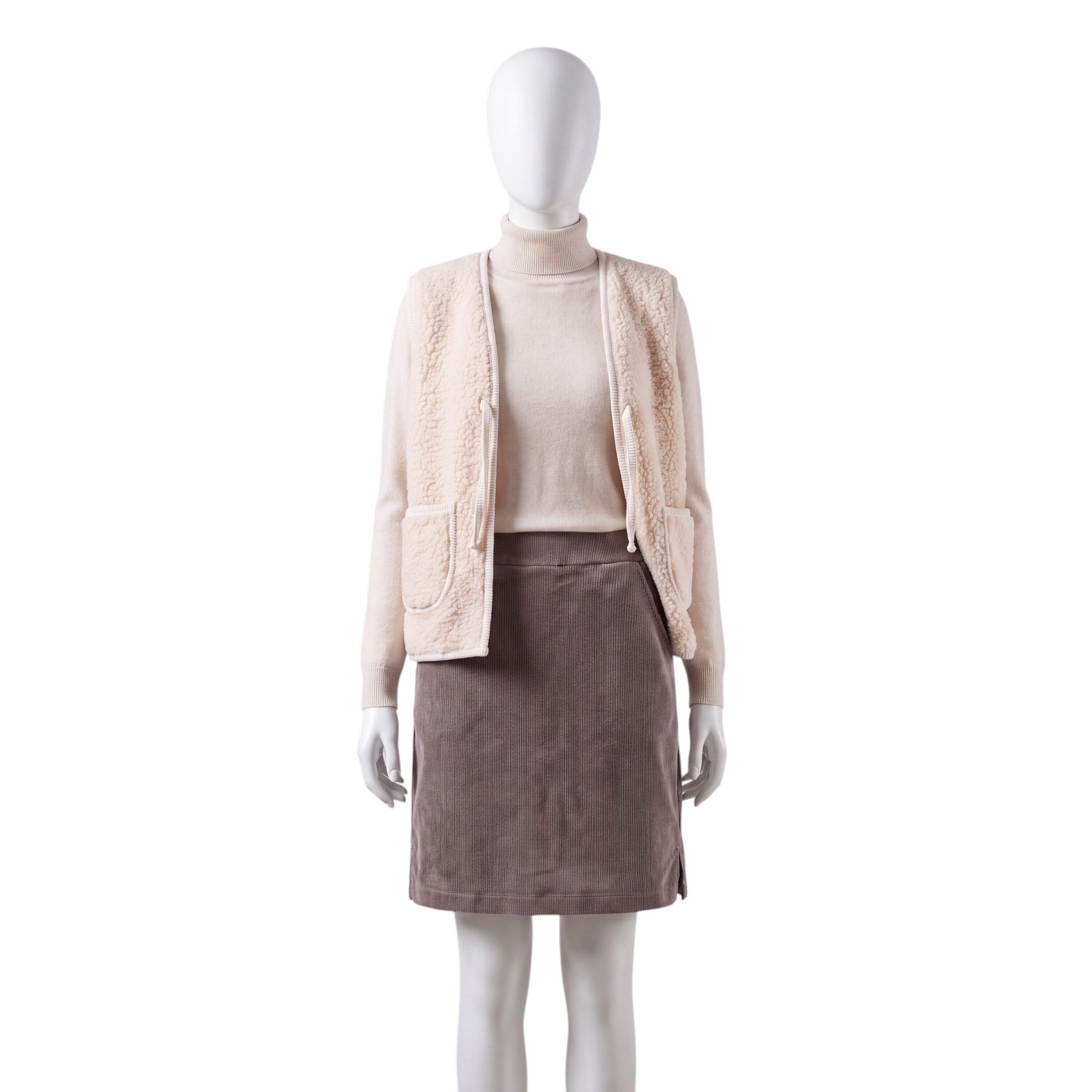 OriginalYou Cordrock Damen Feincordrock mit Integrierter Shorts mit elastischem Bund, in Unifarben – Bild 4 von 5