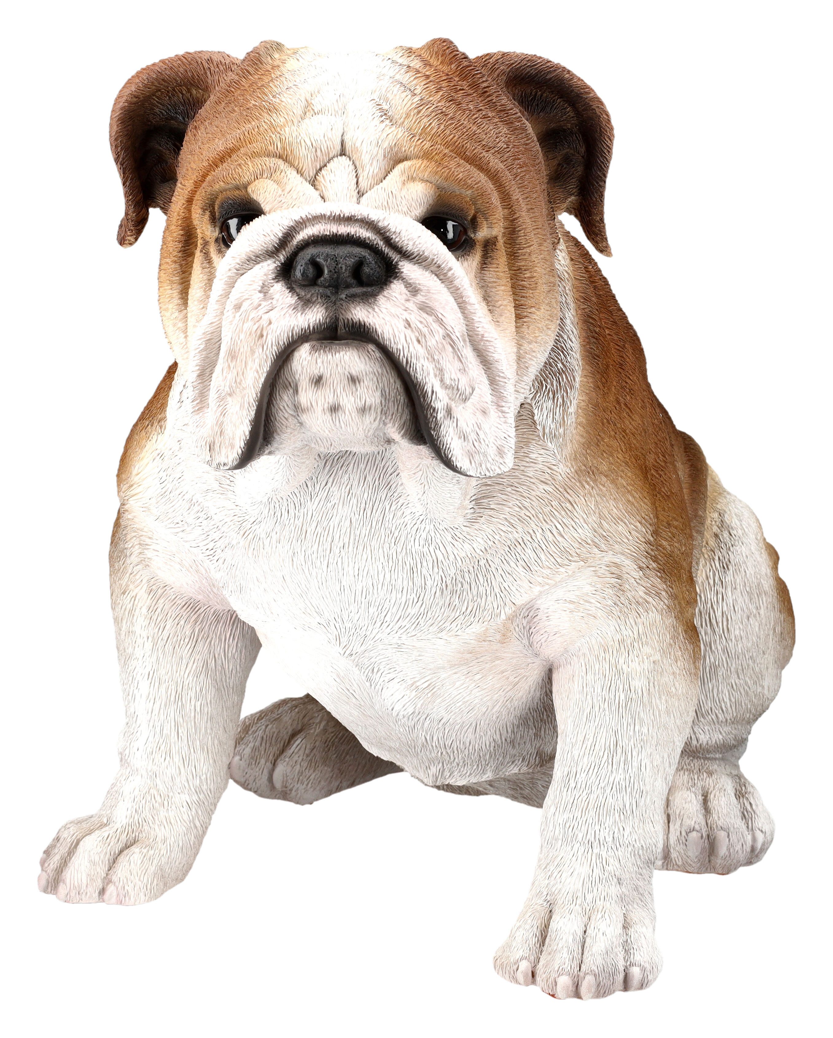 Figuren Shop GmbH Tierfigur Bulldoggen Figur sitzend - Dekoration Tierdeko Hunde Dekofigur